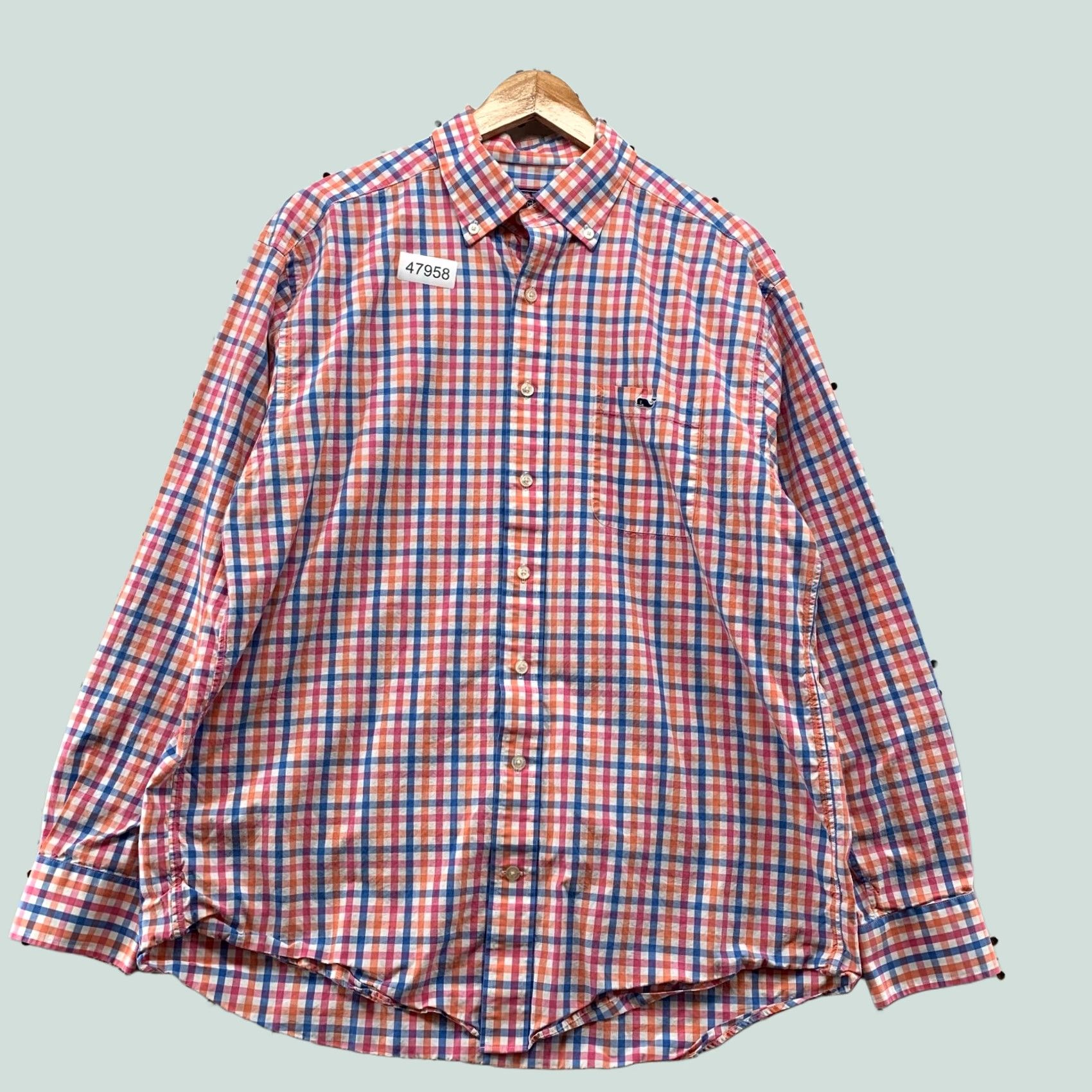 Vineyard Vines Vineyard Vines Button Shirt Mens Large Pink Check Classic Fit Tucker Preppy Size US L / EU 52-54 / 3 - 1 Thumbnail