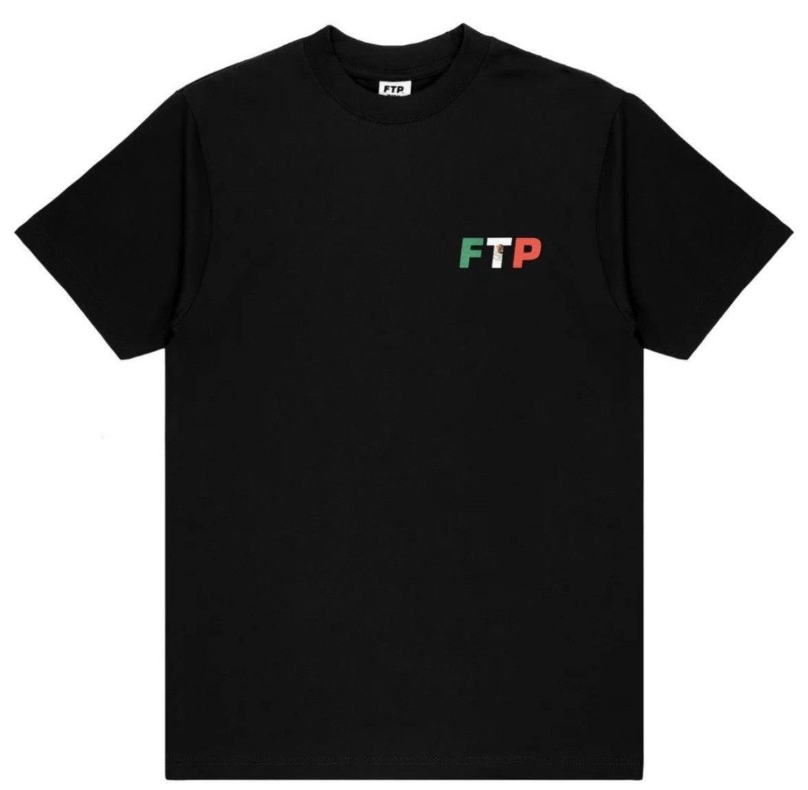 Fuck The Population FTP Mexican Flag Logo Tee Black Size