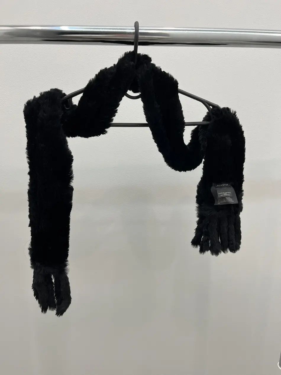 Joseph Joseph Black Rabbit Fur Fringe Scarf Size ONE SIZE - 1 Thumbnail