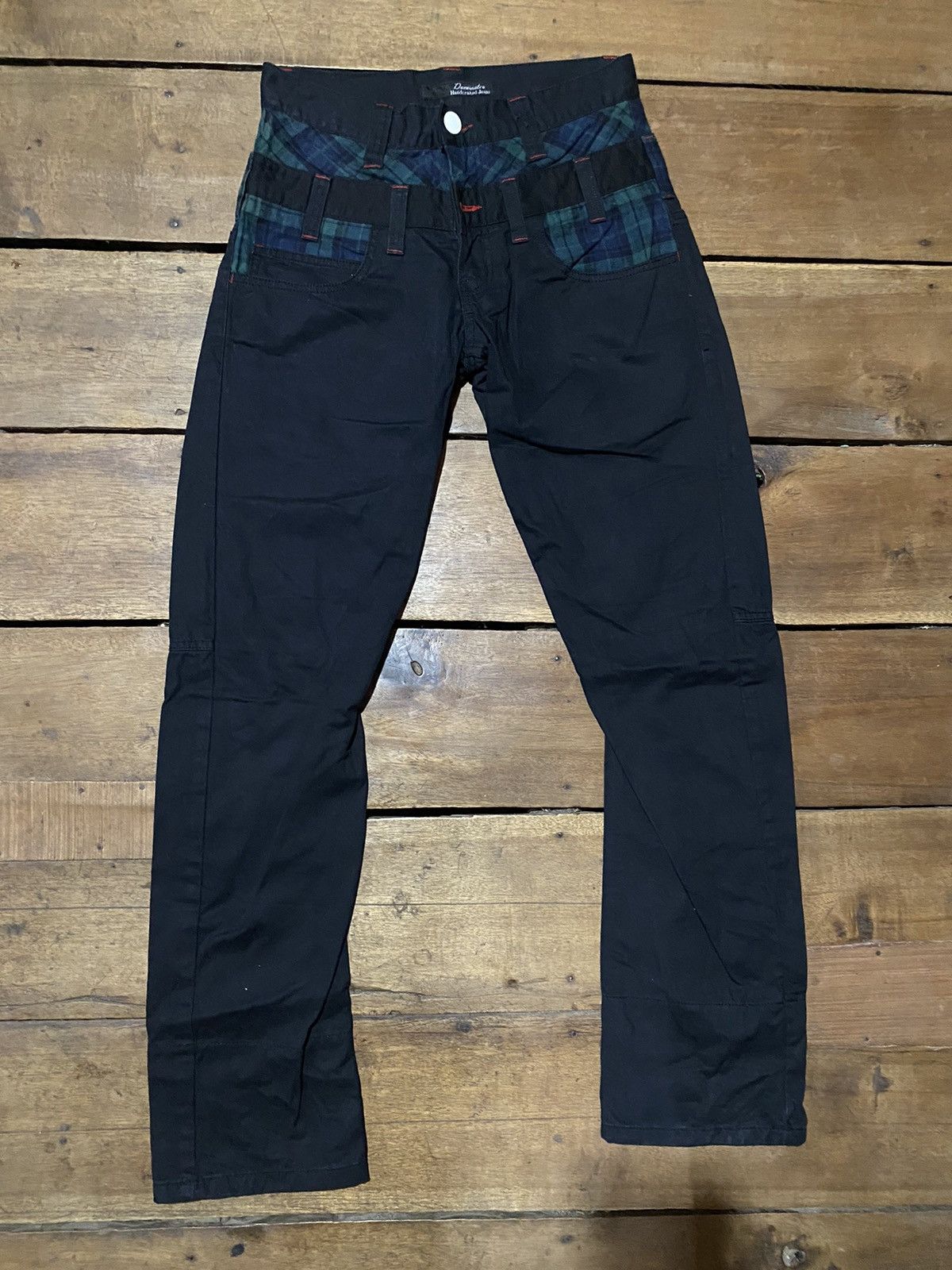 image of Archival Clothing x Ppfm Vintage Dominate Handcrafted Jeans Double Waist in Black, Men's (Size 30)