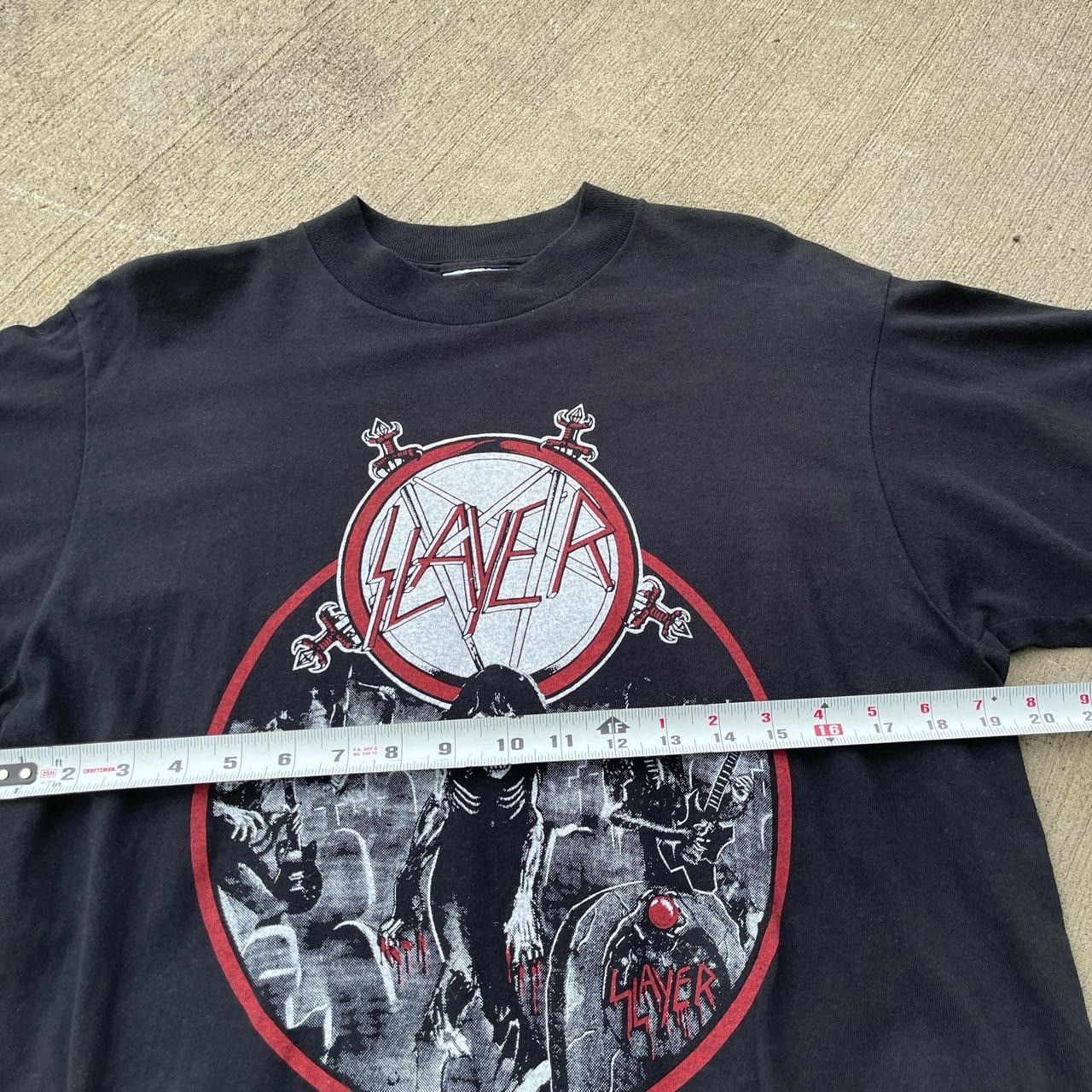 Vintage Rare Vintage 90s slayer on tour concert tee Size US L / EU 52-54 / 3 - 4 Thumbnail
