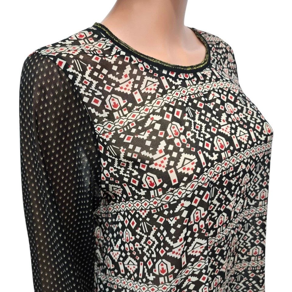 Scotch & Soda Scotch & Soda Blouse Geo Print Contrast Sleeves Gold trim M Size M / US 6-8 / IT 42-44 - 10 Thumbnail