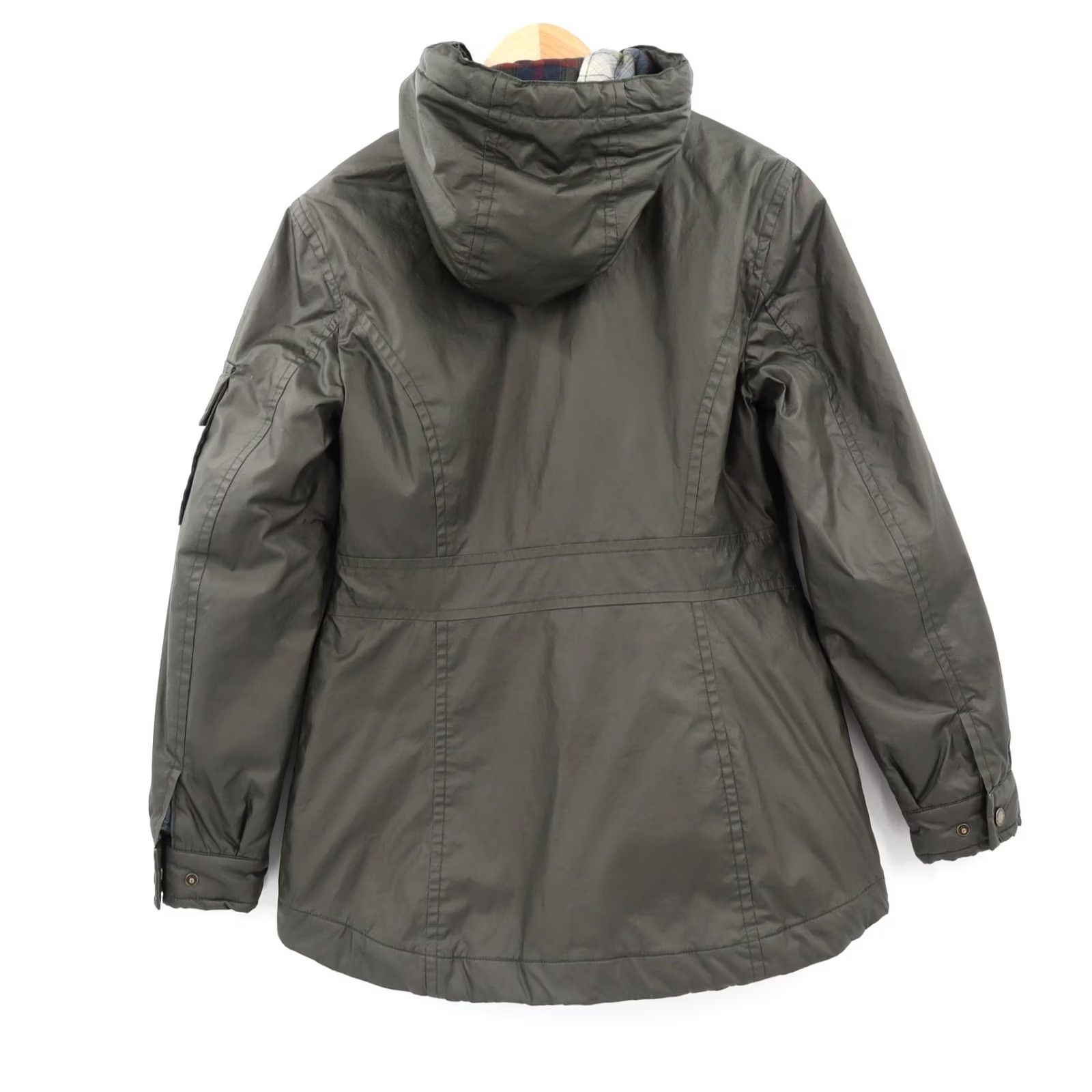 Pendleton Pendleton Women’s Waxed Cotton Hooded Jacket Dark Green XS Hooded All Seasons Rain Coat with Pockets Slim Regular Fit Long Sleeve Size XS / US 0-2 / IT 36-38 - 2 Thumbnail