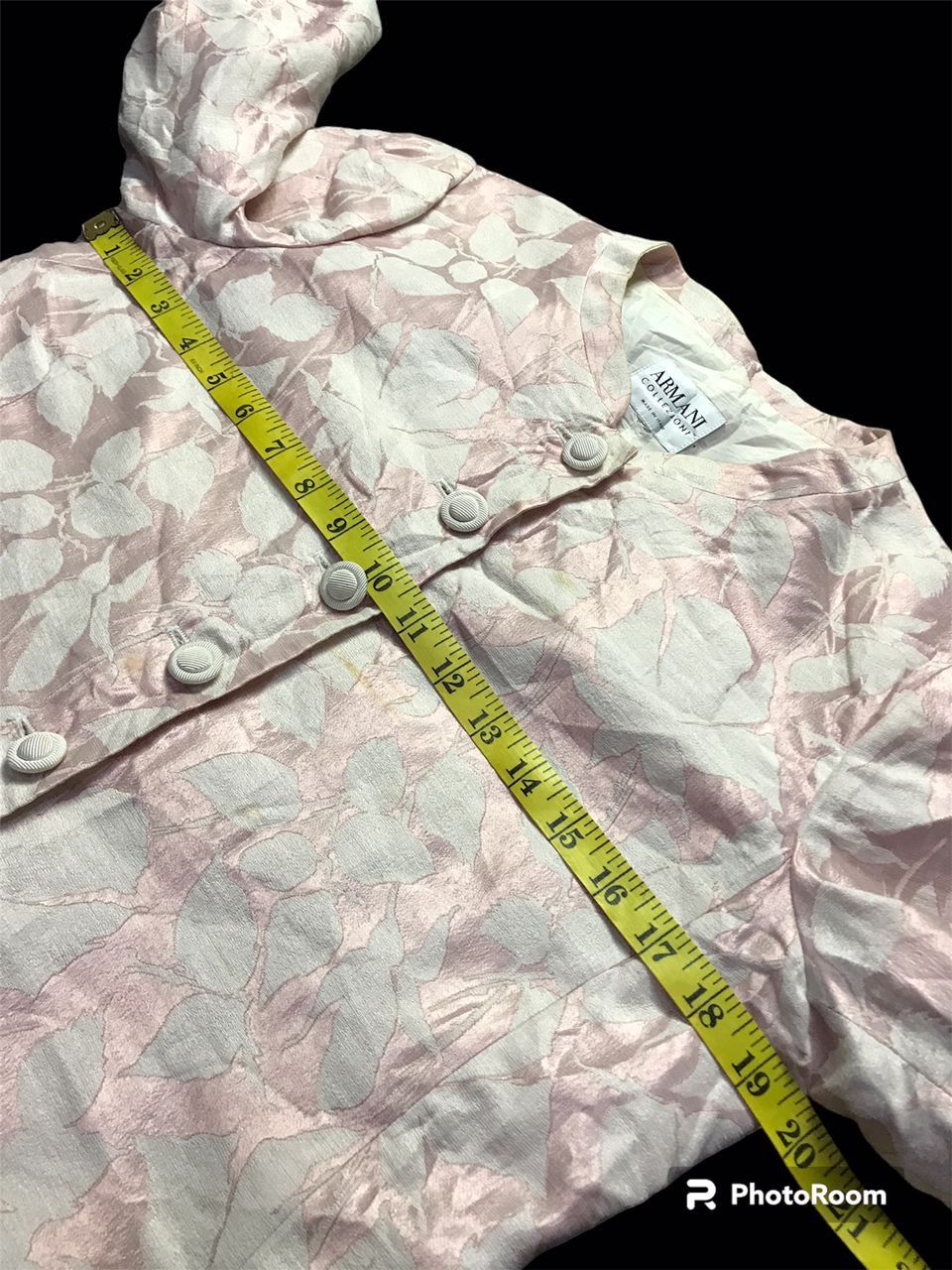 Armani Armani Collezioni Pink Floral Jacquard Button Up Jacket Size M / US 6-8 / IT 42-44 - 14 Thumbnail