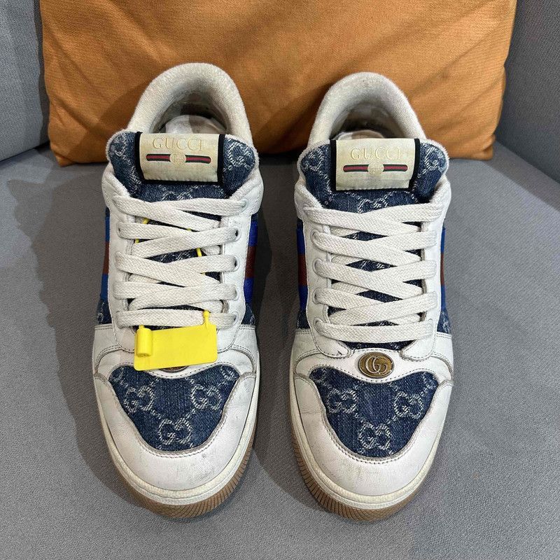 Gucci Gucci Screener Denim Sneakers for Men - Size US 8 / EU 41 - 2 Thumbnail