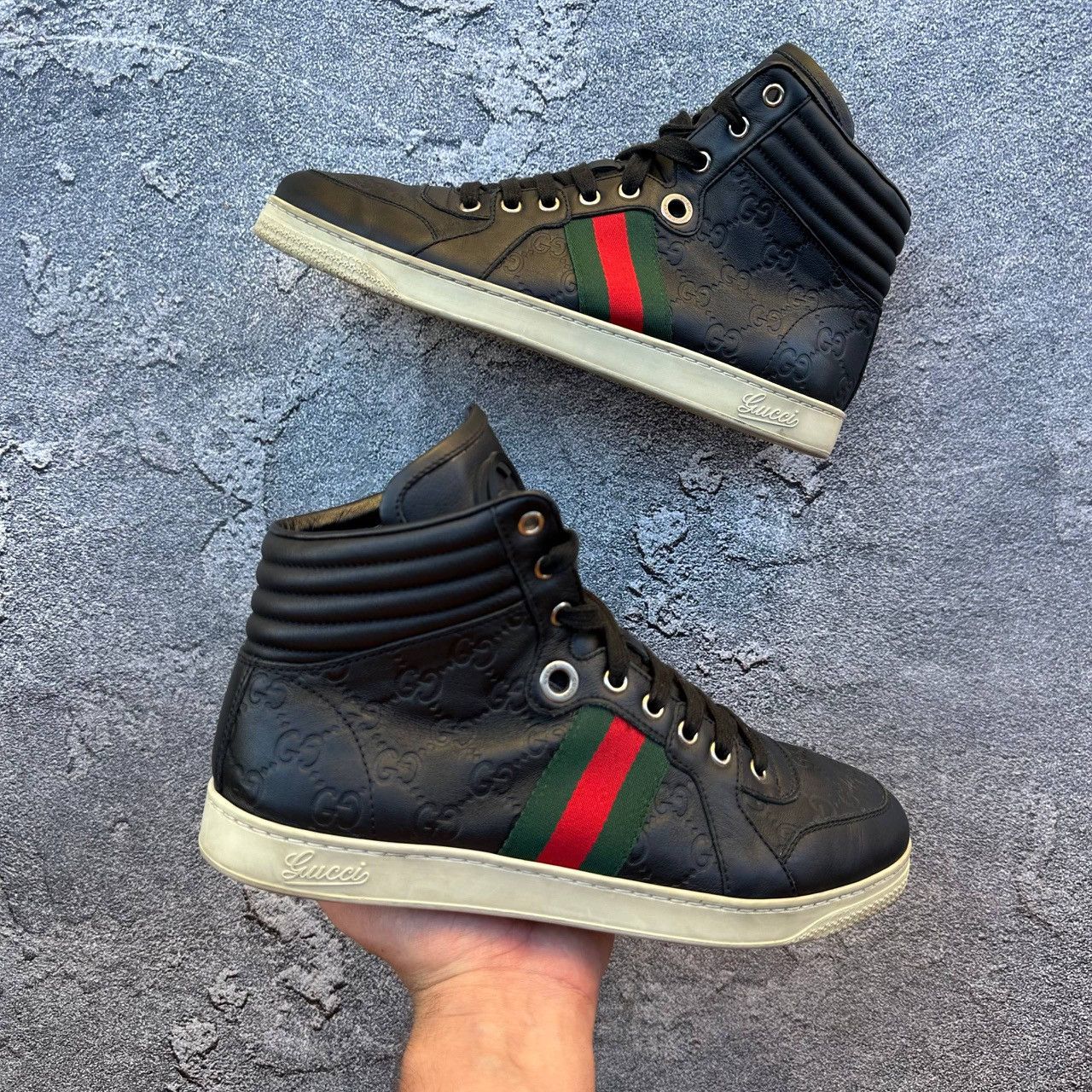 Gucci Gucci sneakers leather hi top Size US 7 / EU 40 - 1 Thumbnail