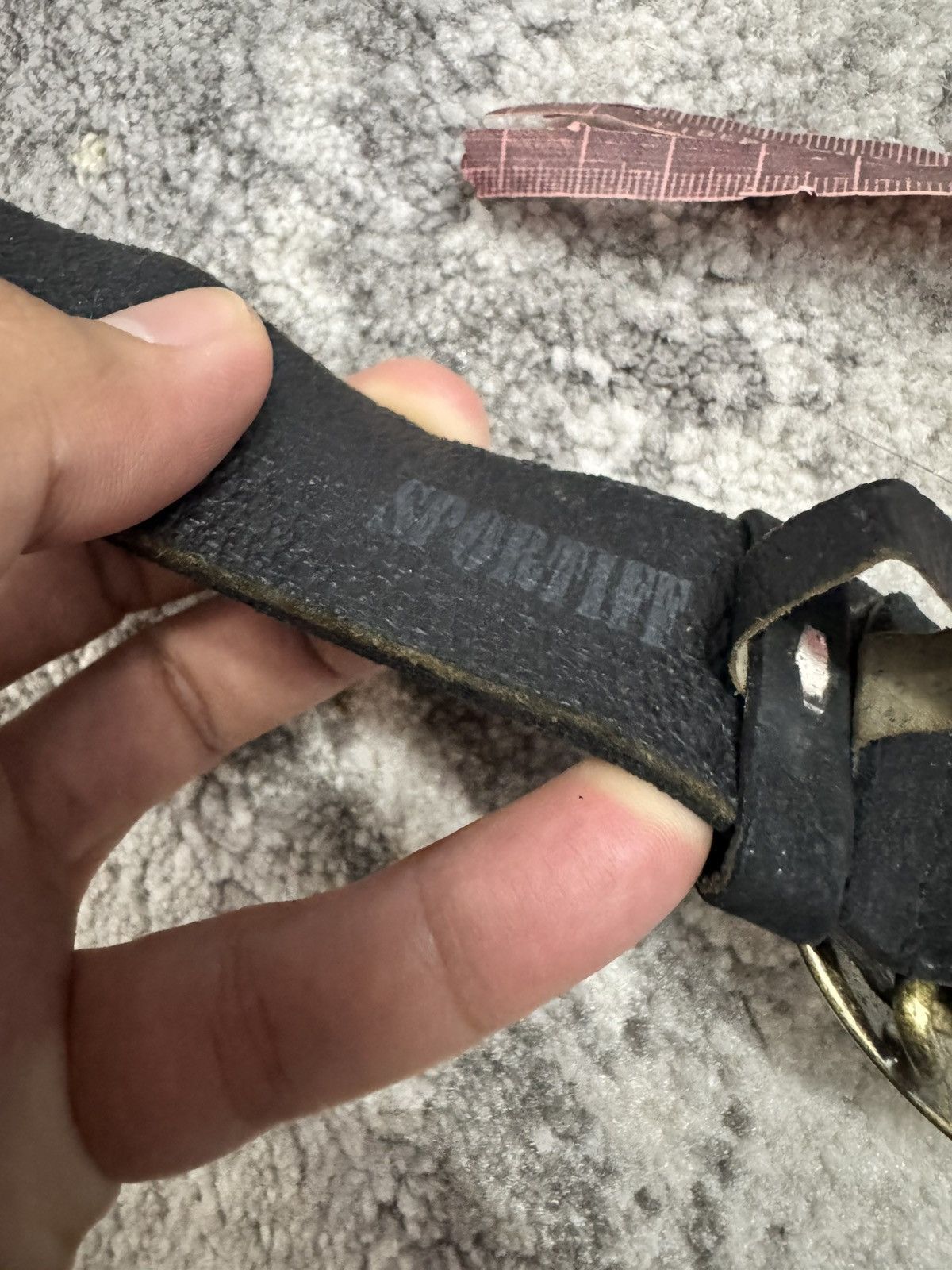 Sportif VINTAGE OVAL ENGRAVED BRASS BUCKLE SPORTIFF BELT Size 32 - 4 Thumbnail