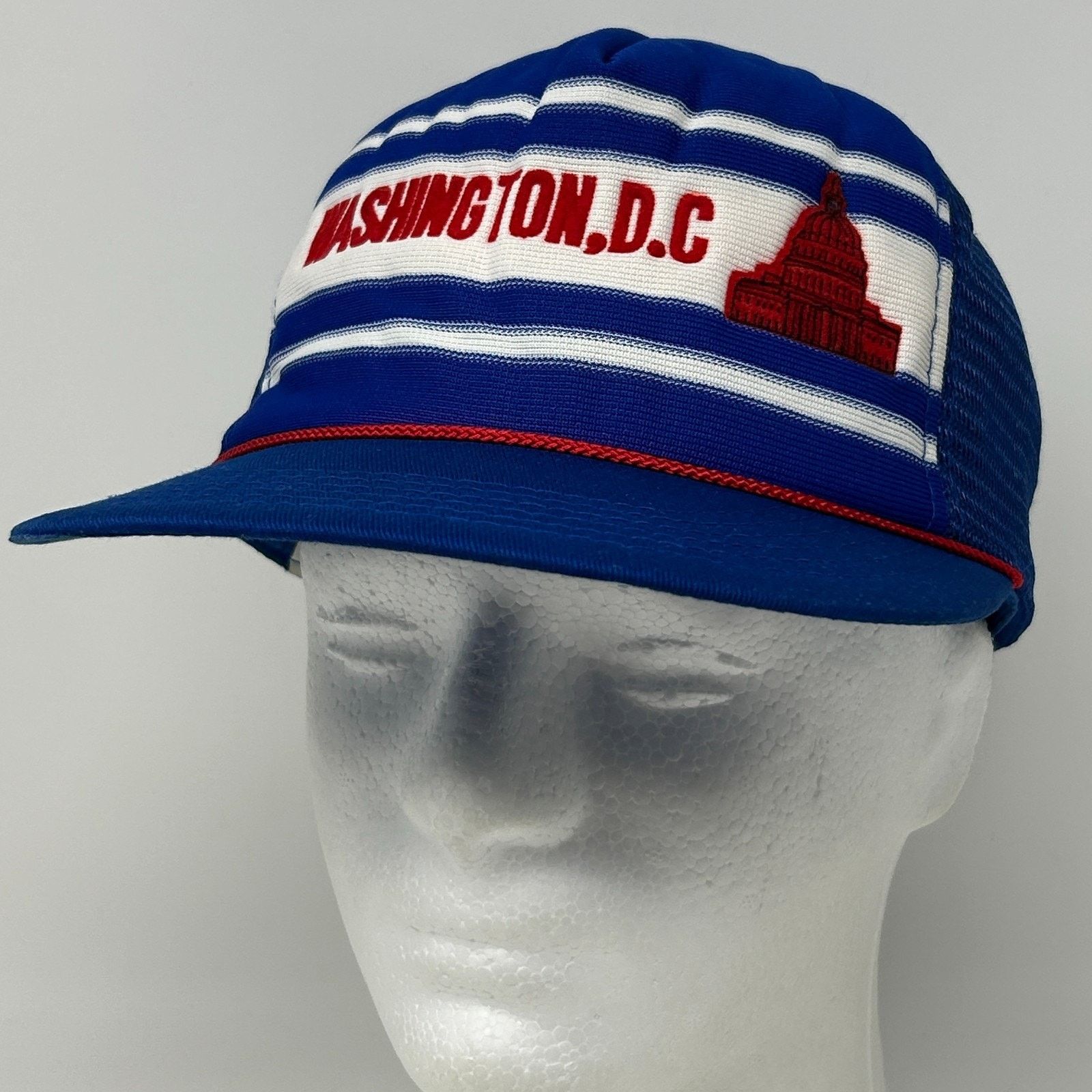 Vintage Vintage 80s Washington DC Trucker Hat Baseball Cap USA Blue Size ONE SIZE - 10 Thumbnail