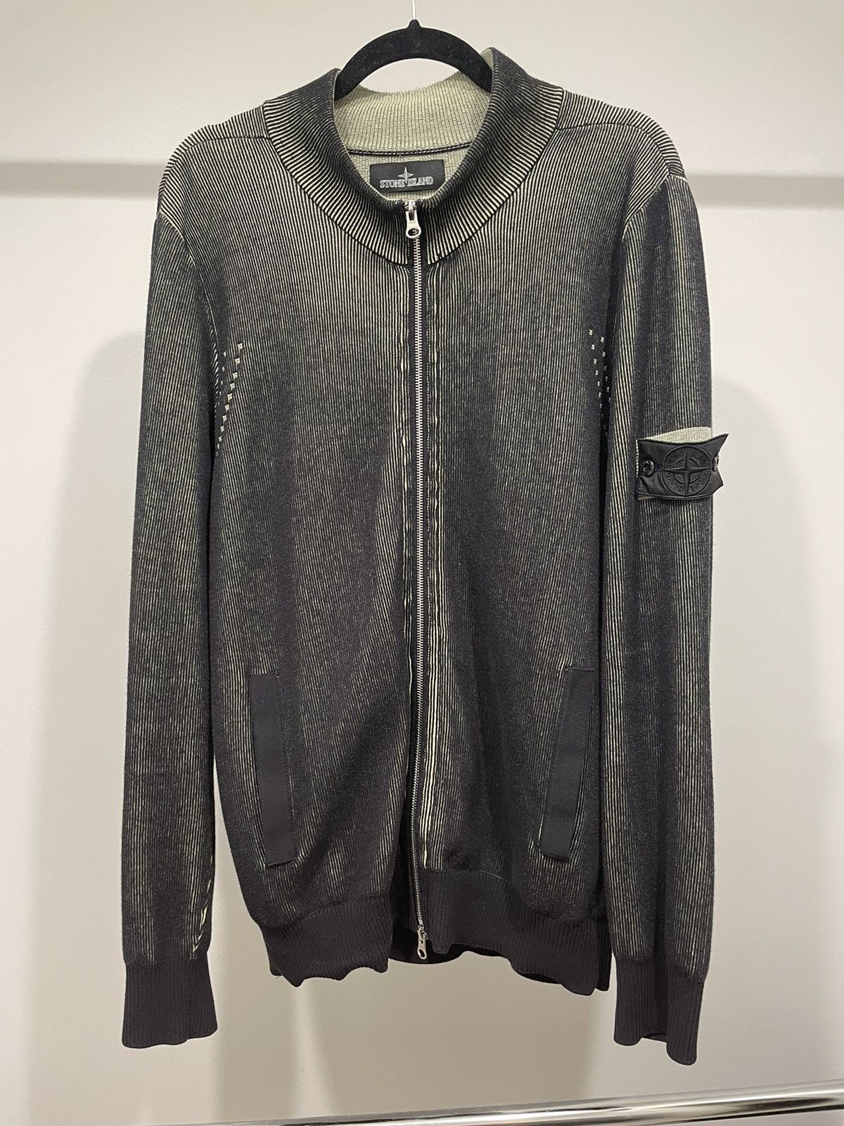 image of Stone Island Vanise Track Jacket in Black, Men's (Size Large)
