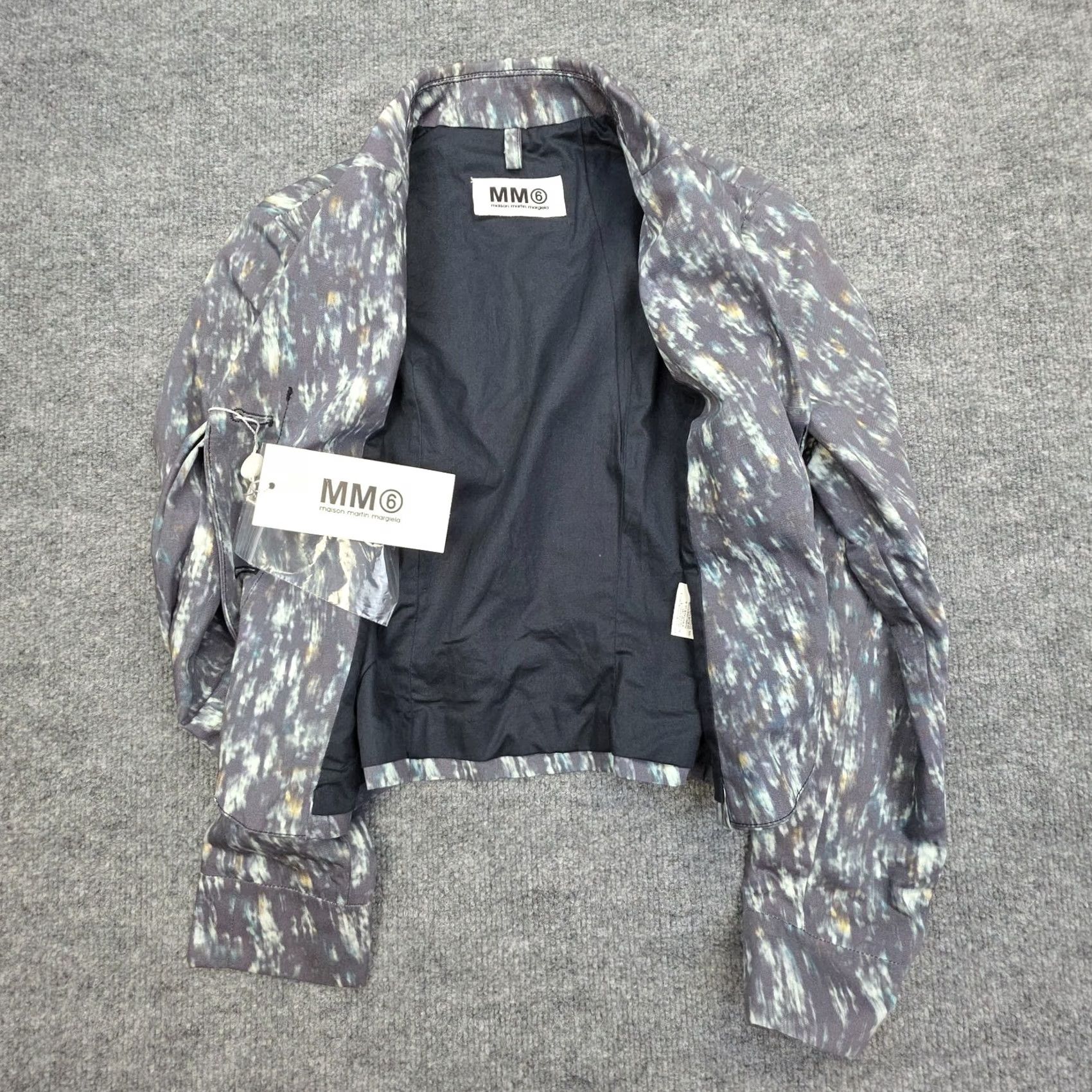 Maison Margiela MM6 Maison Margiela Blazer Jacket Women's XXS Abstract Cotton Gray Button Short Size XS / US 0-2 / IT 36-38 - 4 Thumbnail