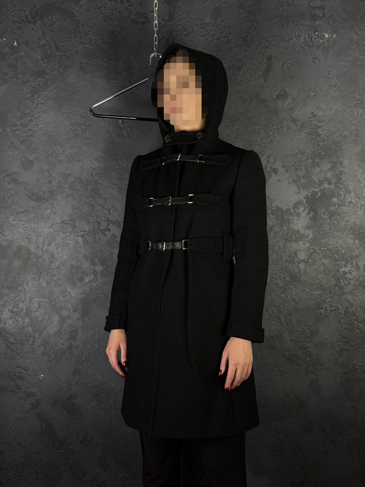 Prada 2000s Prada Women’s Black Buckled Wool Long Duffle Coat Size S / US 4 / IT 40 - 1 Thumbnail