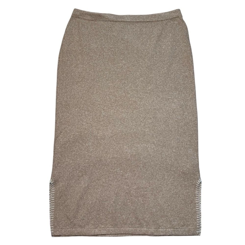 Vince Camuto NWT New Vince Camuto Beige Whipstitched Knit Skirt Size L Size 36" / US 14 / IT 50 - 4 Thumbnail