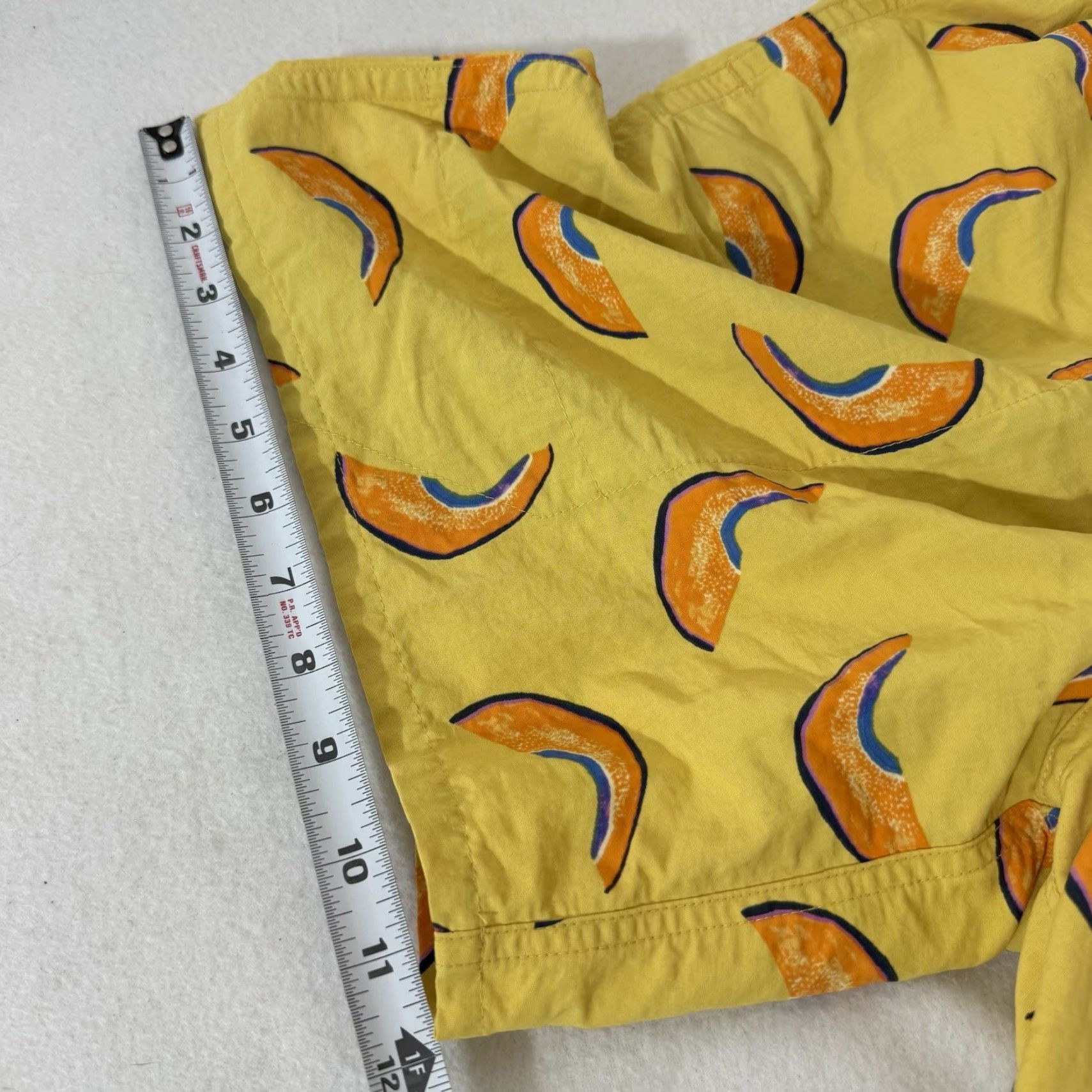 Patagonia Patagonia Swim Trunks Mens Sz M Yellow Orange Print Retro Style Lined Geometric Beach Surfing Bottom Shorts Size US 31 - 3 Thumbnail