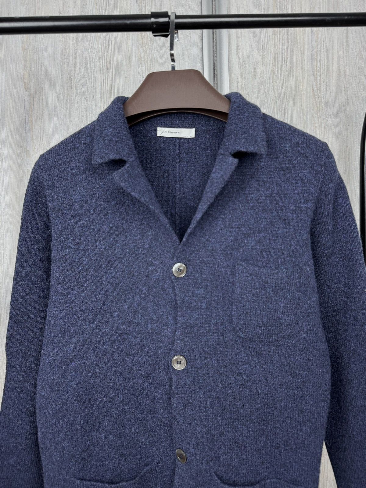 Falcone Falconeri blue knitted 3 button blazer cardigan Size 36R - 10 Thumbnail