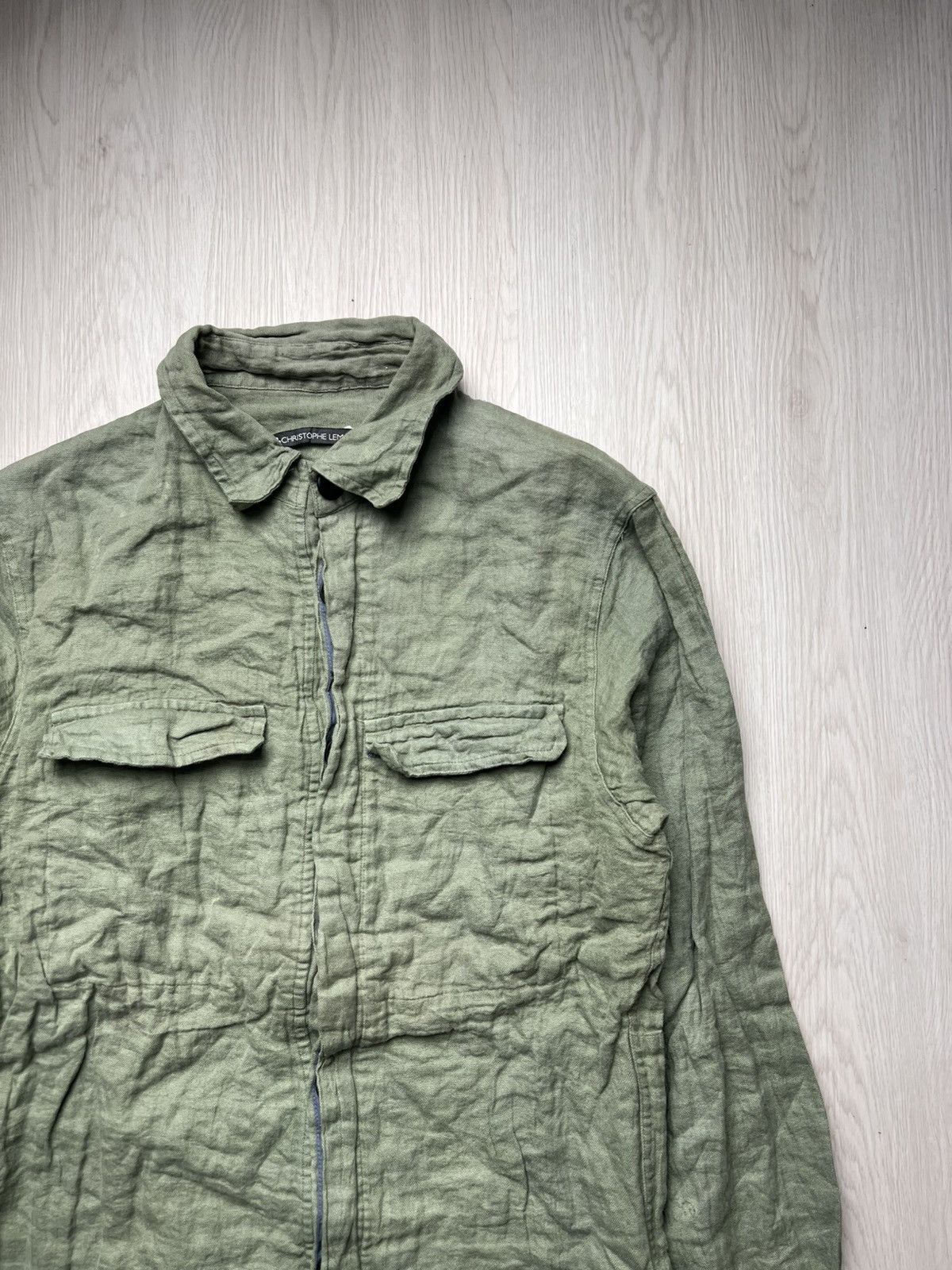 Lemaire AW2000 Vintage Christophe Lemaire Wrinkled Military Shirt Size US M / EU 48-50 / 2 - 4 Thumbnail