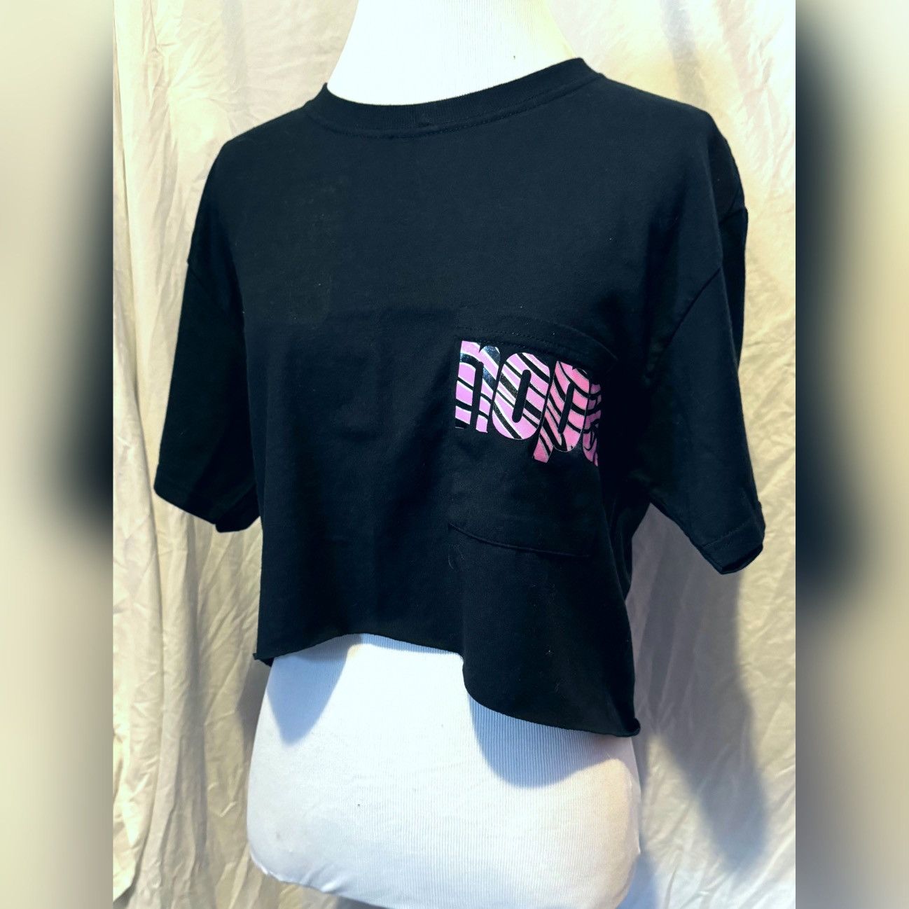 Other NOPE, Zebra Print, Black & Pink, Cropped Pocket Tee Size S / US 4 / IT 40 - 9 Thumbnail