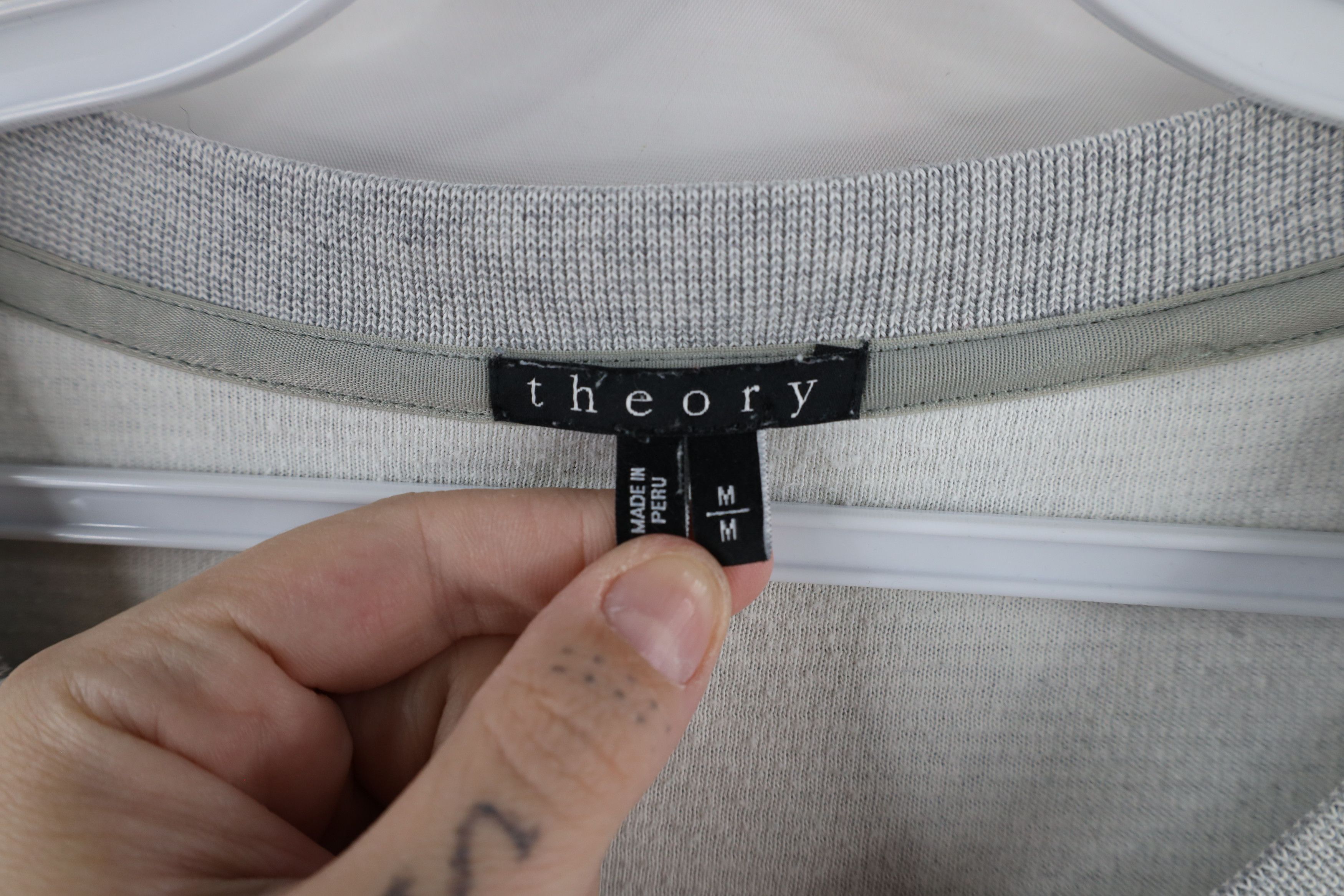 Theory × Vintage Theory Danen Indicative Striped Crewneck Sweatshirt Gray Size US M / EU 48-50 / 2 - 4 Thumbnail