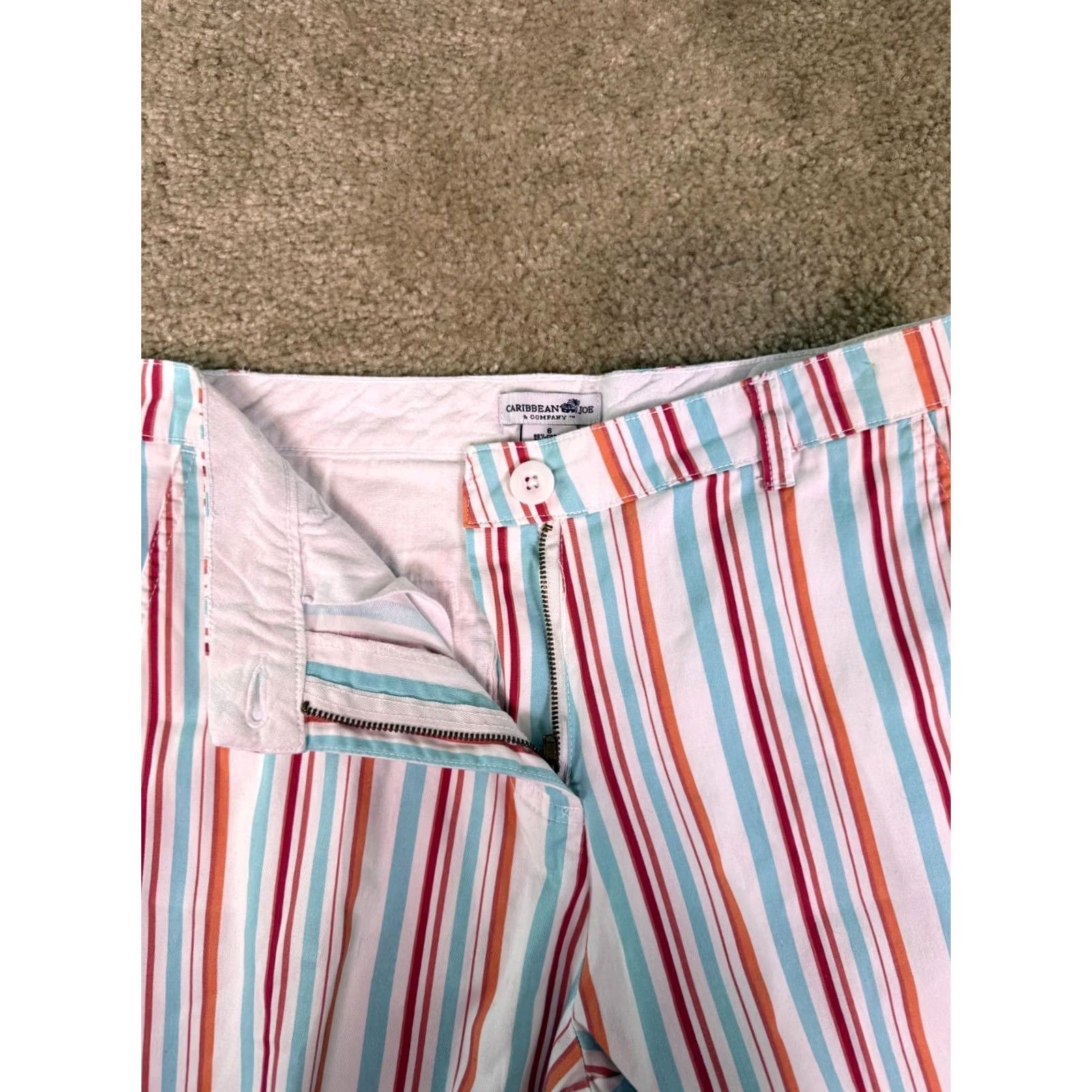 Vintage Caribbean Joe Bermuda Shorts Women's Size 6 Striped Cotton Spandex Size 28" / US 6 / IT 42 - 2 Thumbnail
