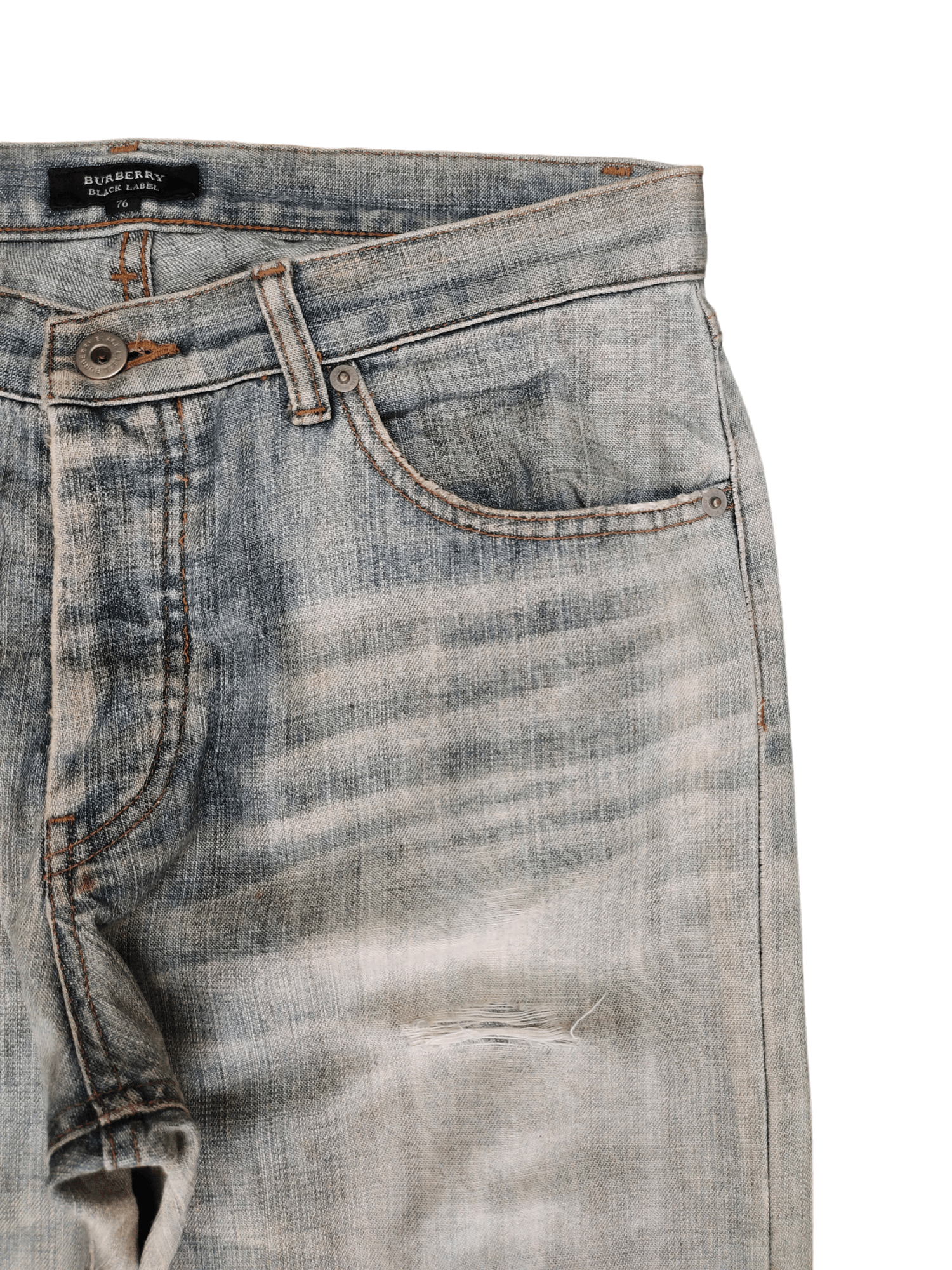 Burberry Vintage Y2k Burberry Distress Faded Denim Jeans Size US 31 - 3 Thumbnail