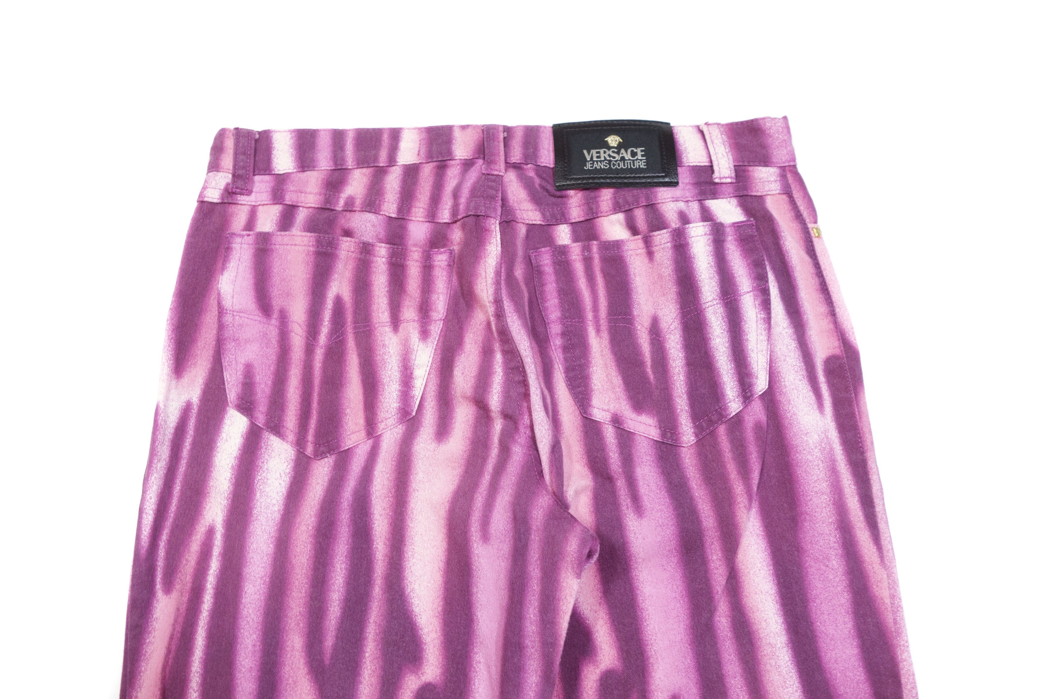 Versace 00S Medusa Buttons Acid Printed Jeans Vintage Size 28" / US 6 / IT 42 - 4 Thumbnail