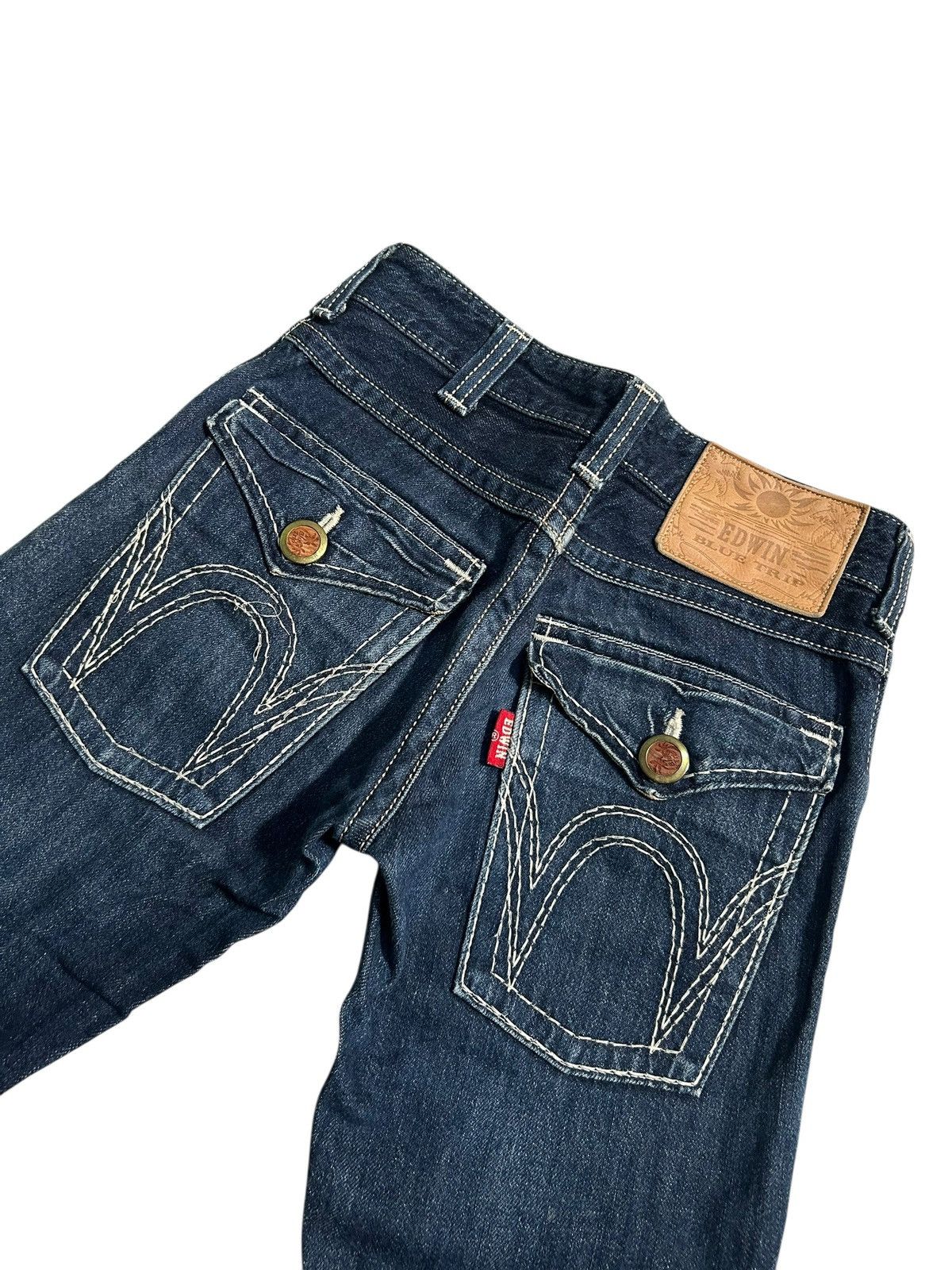 Edwin × Kapital × Vintage FLARE 🔥 EDWIN BT5012 DISTRESSED JAPANESE PUNK DENIM JEANS Size US 28 / EU 44 - 2 Thumbnail