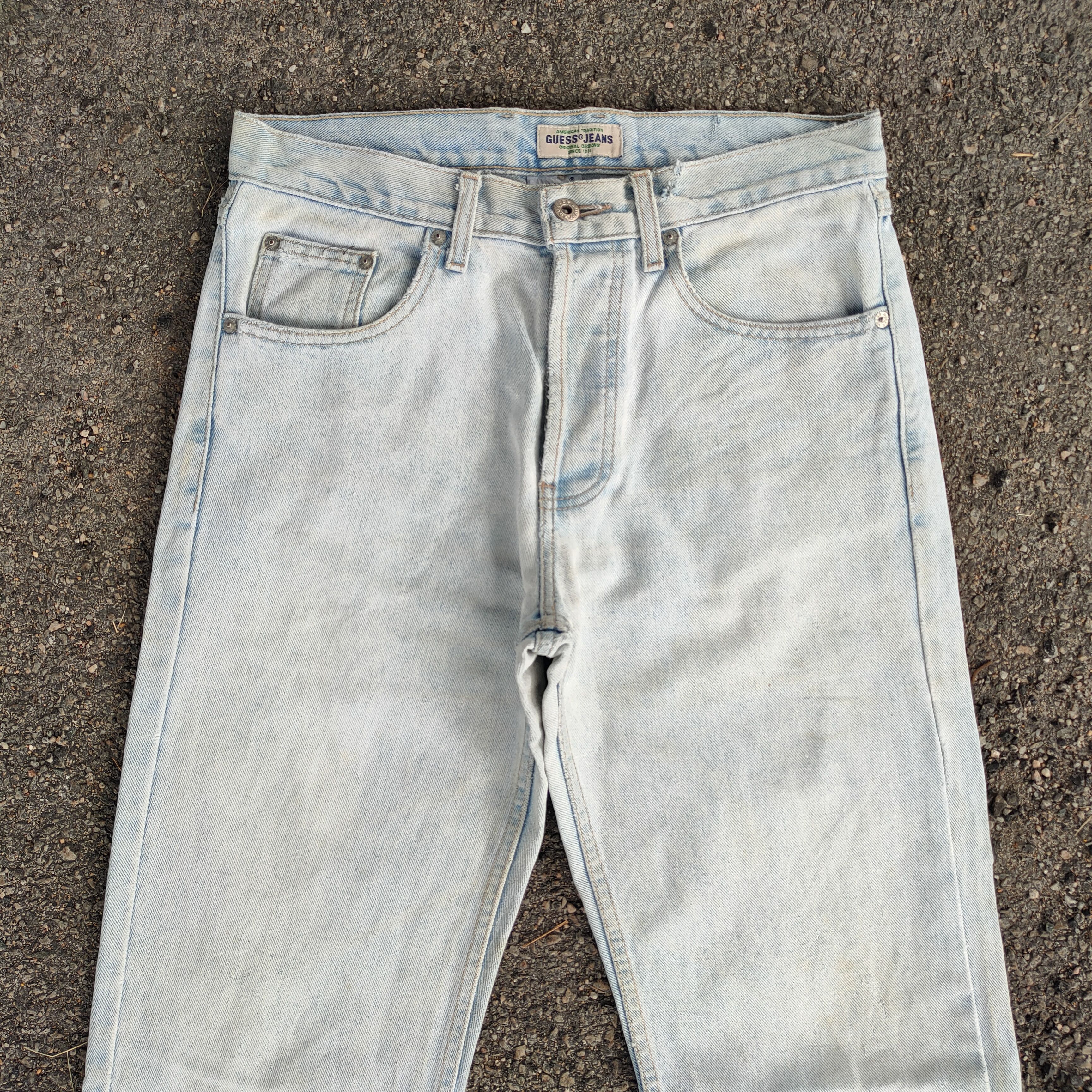Guess VINTAGE GUESS BUTTON FLY FADED BLUE JEANS DENIM PANTS Size US 32 / EU 48 - 4 Thumbnail