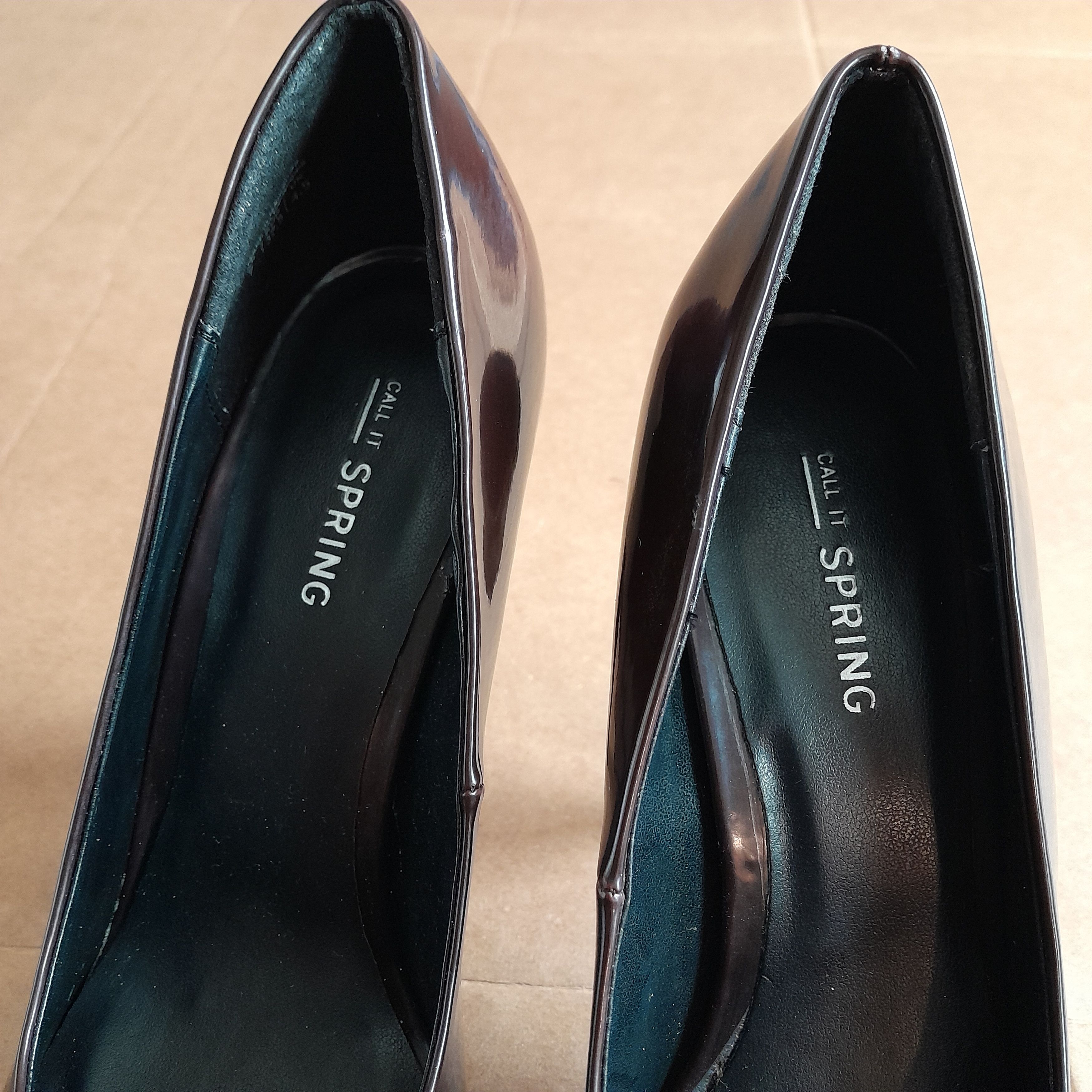 Call It Spring Call It Spring Women’s Glossy Brown 4.5in. Platform Heels Size US 7 / IT 37 - 3 Thumbnail