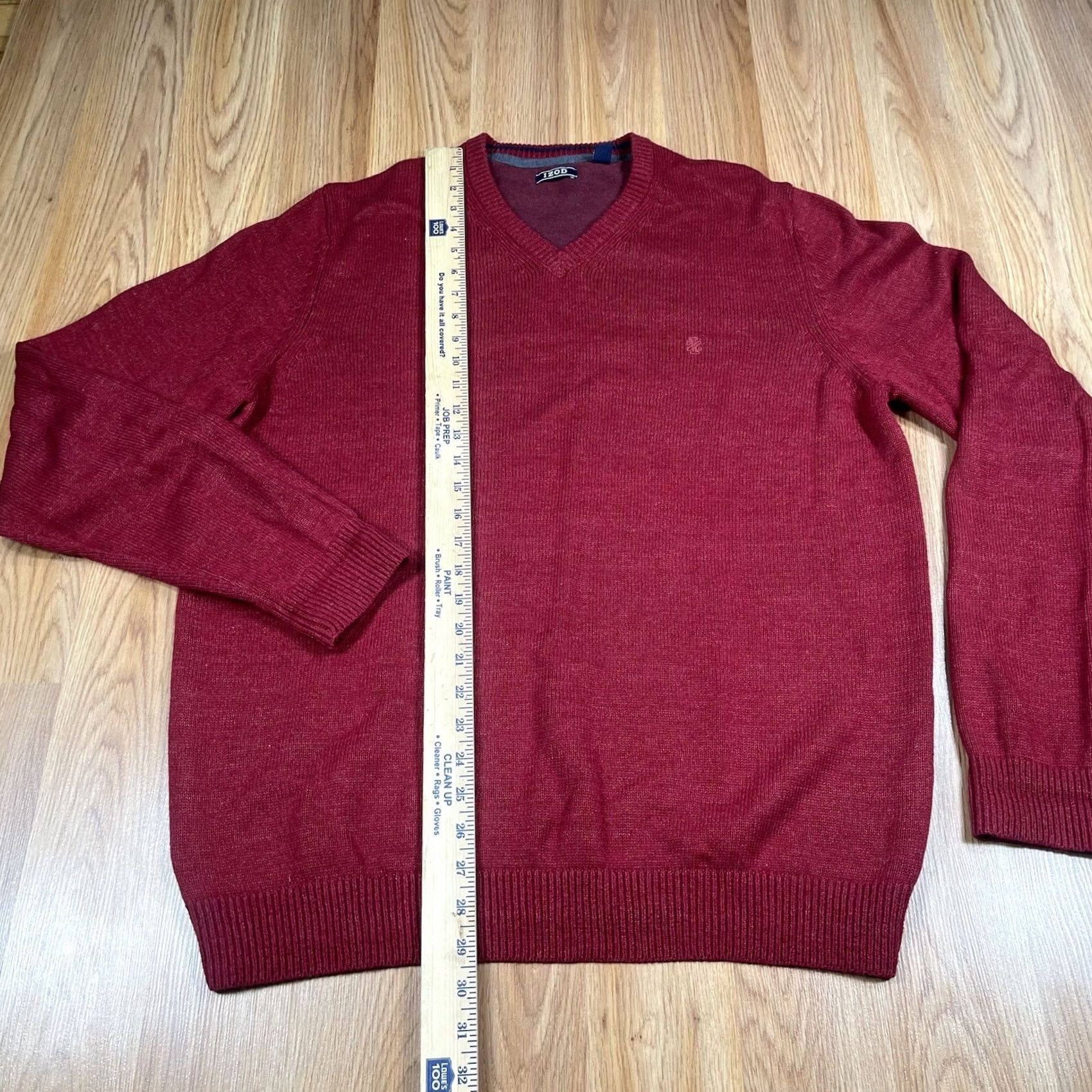 Izod Izod Sweater Mens Large Red Long Sleeve V-Neck Knit Pullover Cotton Blend - Vintage Size US L / EU 52-54 / 3 - 3 Thumbnail
