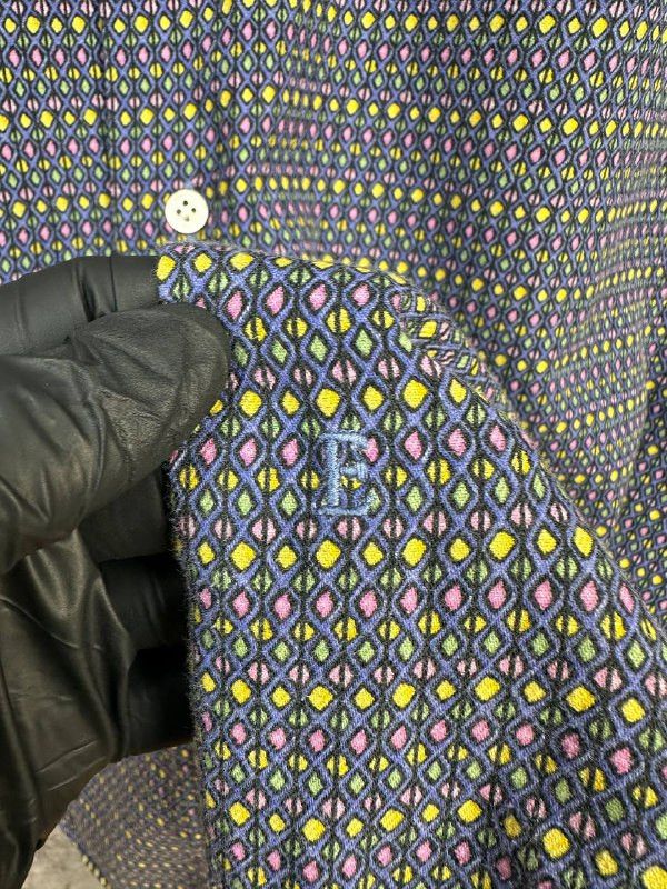 Emmett Emmett London Harlequin Dobby Cotton Button-Up Shirt Size US XL / EU 56 / 4 - 10 Thumbnail