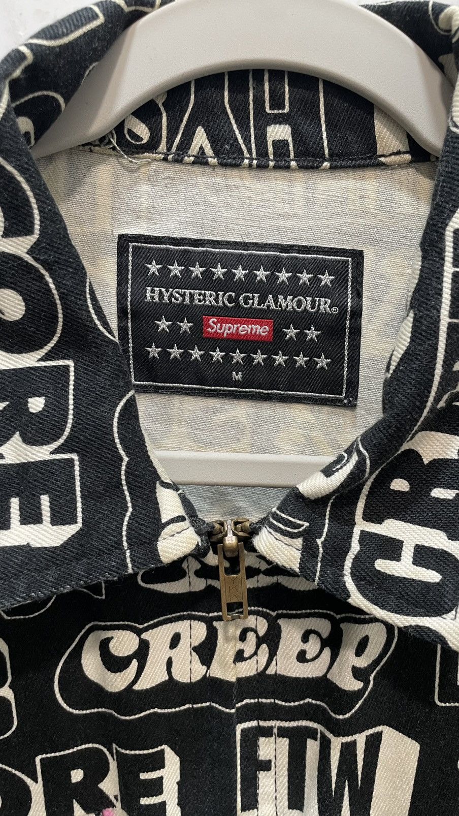 Hysteric Glamour × Supreme SUPREME X HYSTERIC GLAMOUR 2017 TEXT WORK TRUCKER JACKET Size US M / EU 48-50 / 2 - 3 Thumbnail