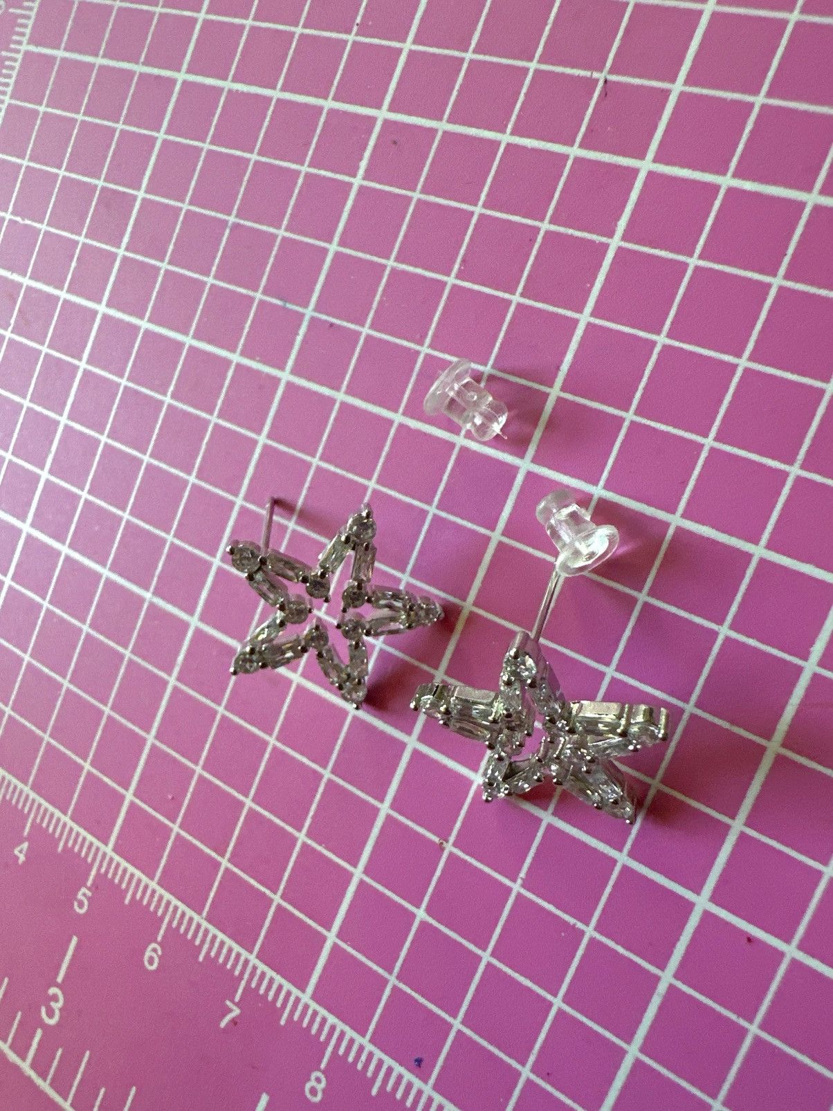 Aldo Aldo earrings crystal stars silver tone studs Size ONE SIZE - 3 Thumbnail