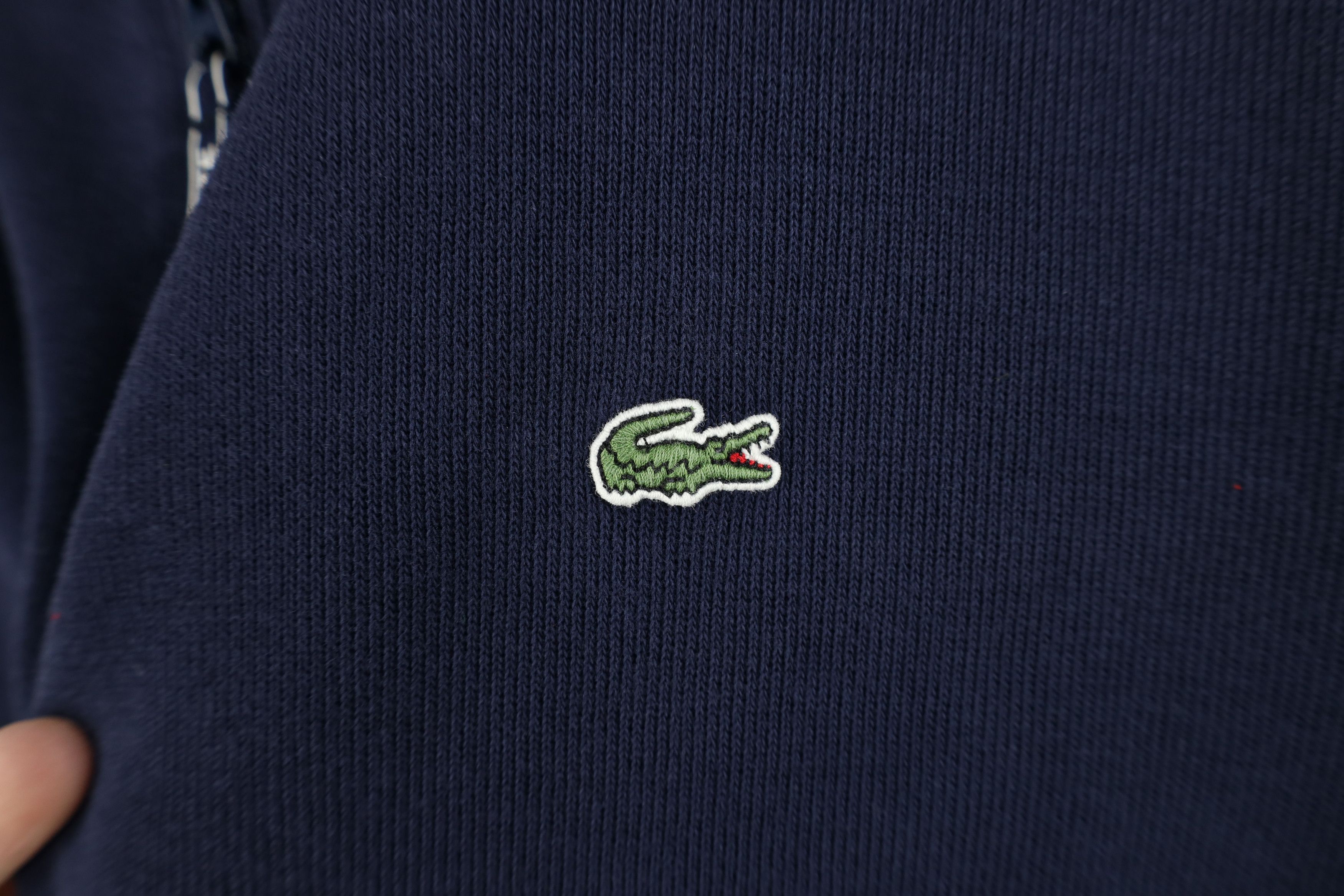 Lacoste Lacsote Logo Ribbed Knit Half Zip Pullover Sweater Blue Size US XXL / EU 58 / 5 - 4 Thumbnail