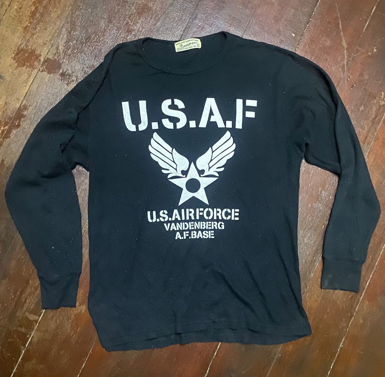 Japanese Brand USAF is Air Force printed long sleeve tshirt by beaumere Size US L / EU 52-54 / 3 - 1 Thumbnail