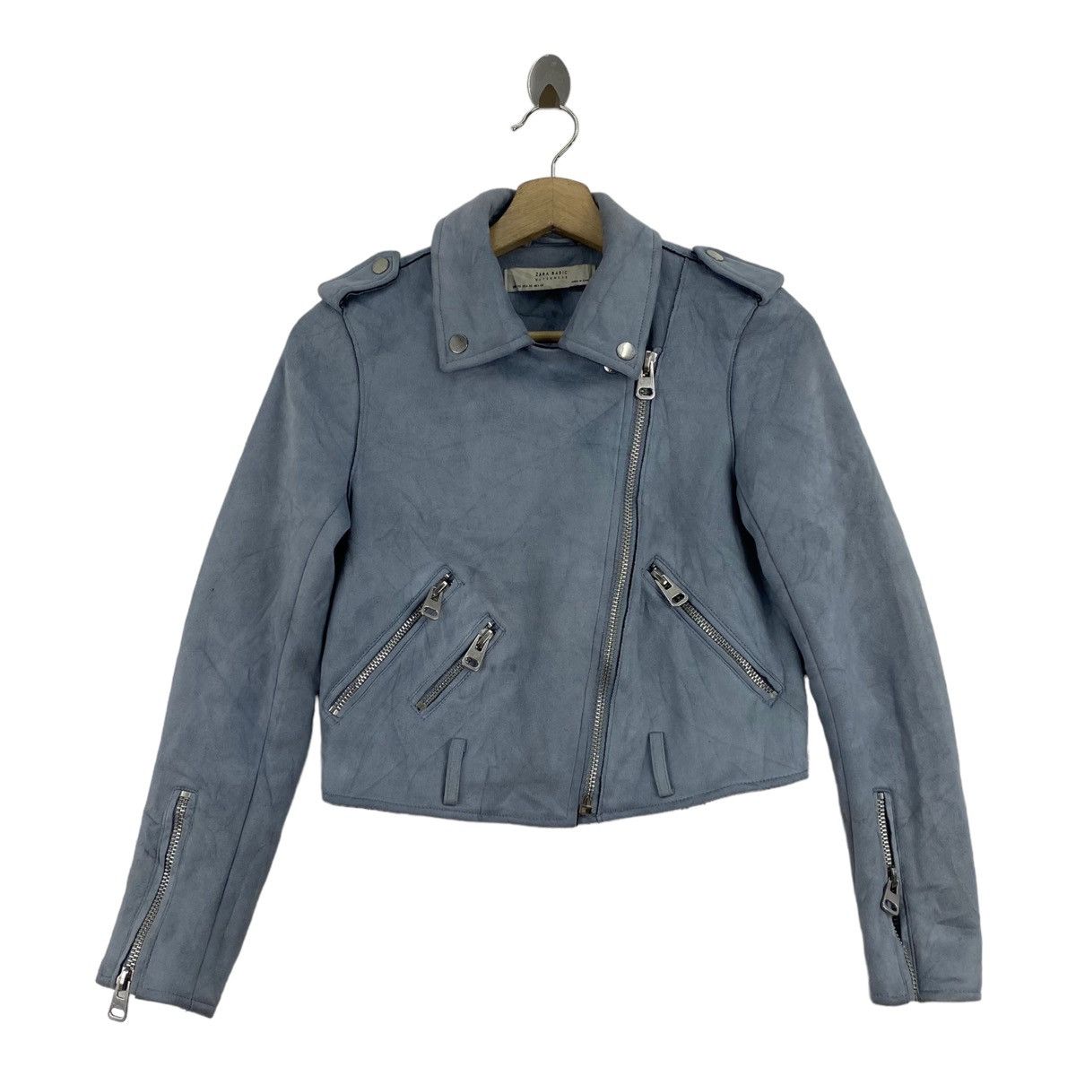 Zara ZARA BASIC Outerwear Perfecto Multi Pockets Motorcycle Grey Size US XS / EU 42 / 0 - 1 Thumbnail