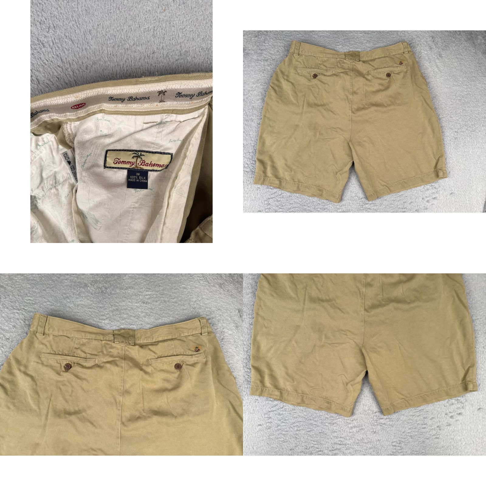 Tommy Bahama Tommy Bahama Shorts Men 38 Beige Silk Vacation Beach Resort 38x9 Chino Casual Travel Workwear 90s USA Beach Mens Size US 38 / EU 54 - 9 Thumbnail