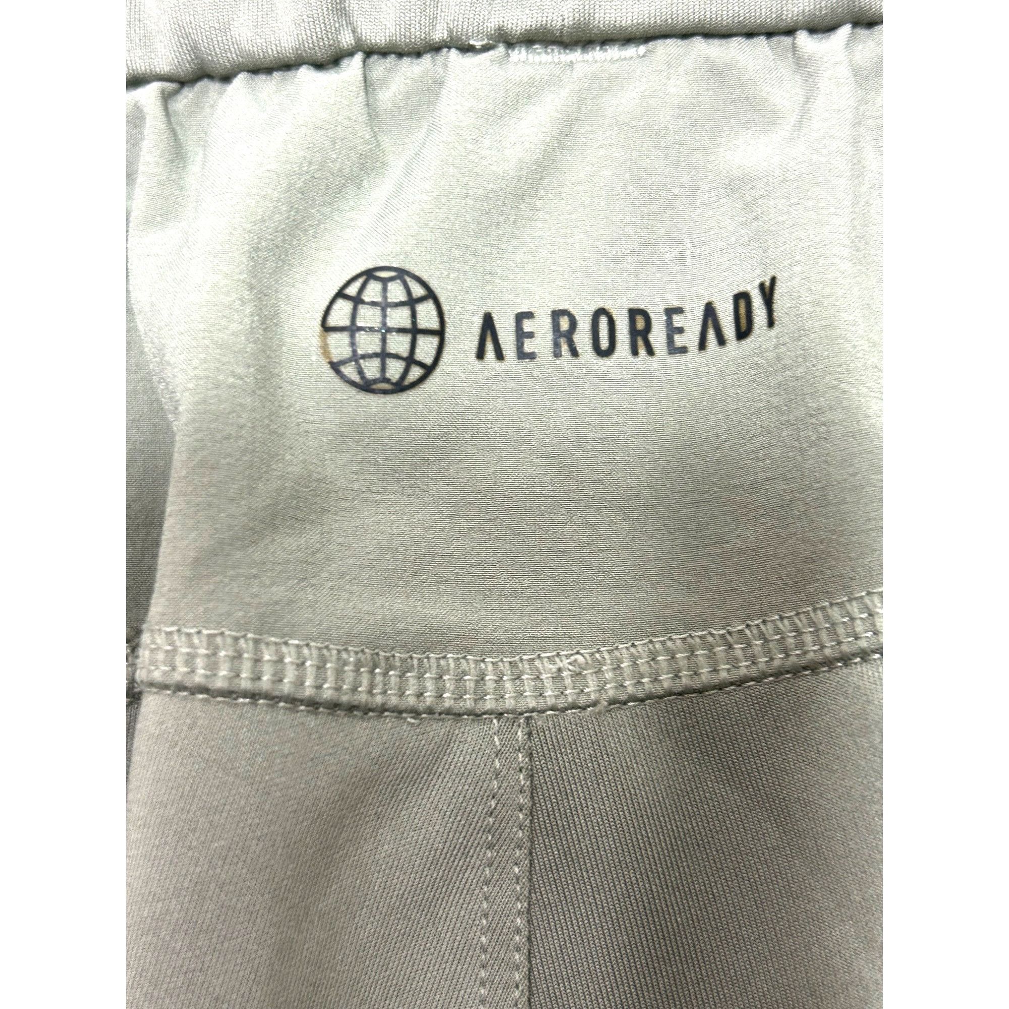 Adidas Adidas Womens Joggers S Sage Green Logo AEROREADY Drawstring Size 25" / US 0 / IT 36 - 7 Thumbnail