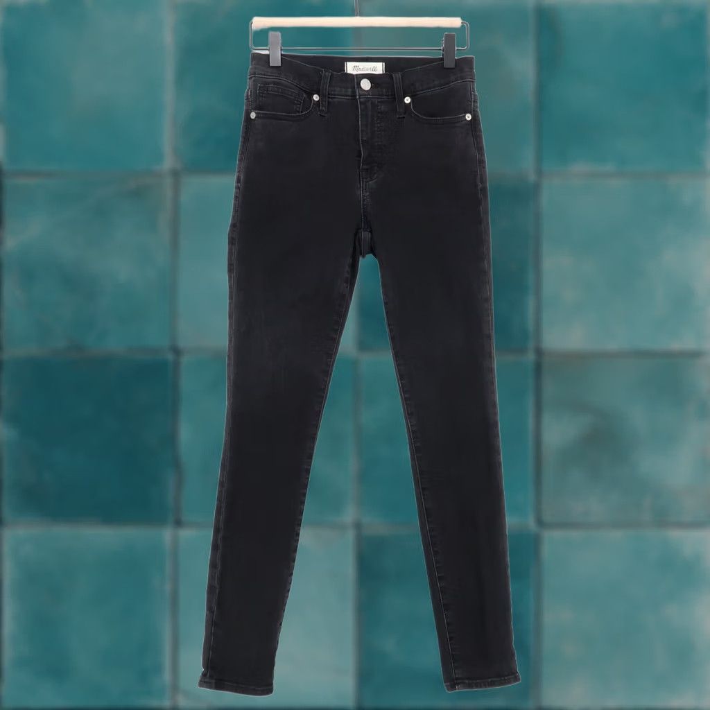 Madewell Madewell Jeans Womens 26 Black 9" High Rise Skinny Stretch Denim Shirt Size 26" / US 2 / IT 38 - 1 Thumbnail