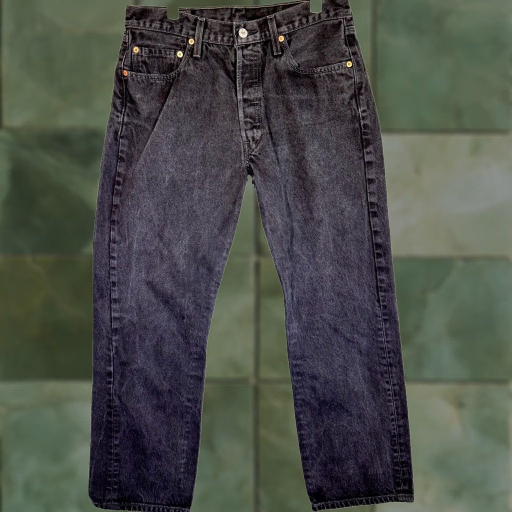 Levi's Levi’s 501 Jeans 38x32 Black Denim Button Fly Straight Leg Men’s Size US 38 / EU 54 - 1 Thumbnail