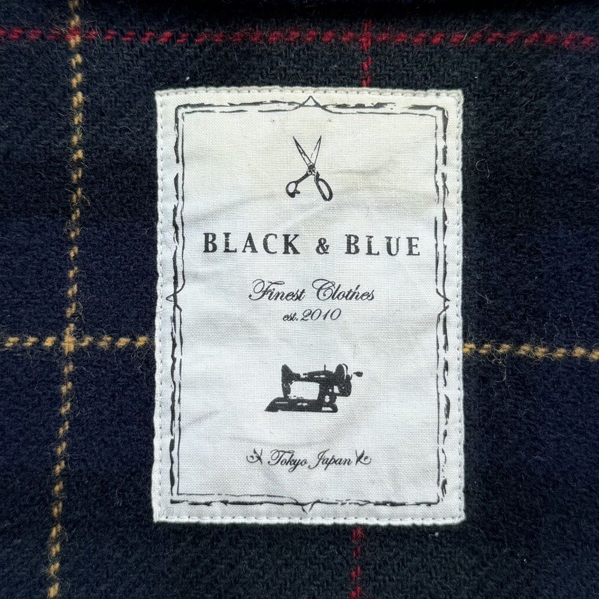 Japanese Brand Black & Blue Wool Vest Tartan Panel Heritage Utility Vest Size US M / EU 48-50 / 2 - 14 Thumbnail
