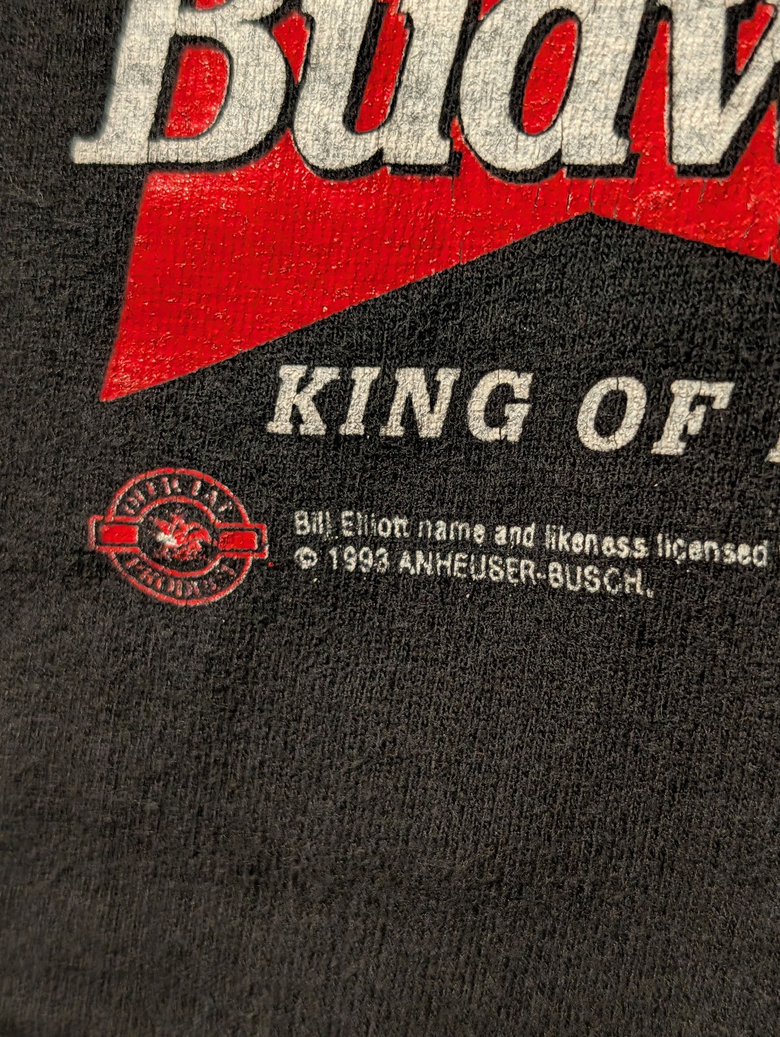 NASCAR Vintage 90s Bill Elliott NASCAR T Shirt Budweiser Thunder Size US M / EU 48-50 / 2 - 3 Thumbnail