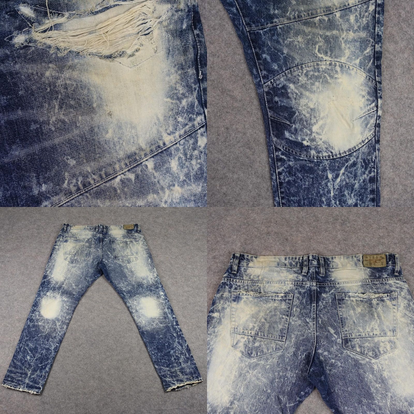 Jordan Craig Jordan Craig Jeans Mens 40x32 Blue Acid Wash Distressed Denim Pants Grunge Skate Size US 40 / EU 56 - 8 Thumbnail