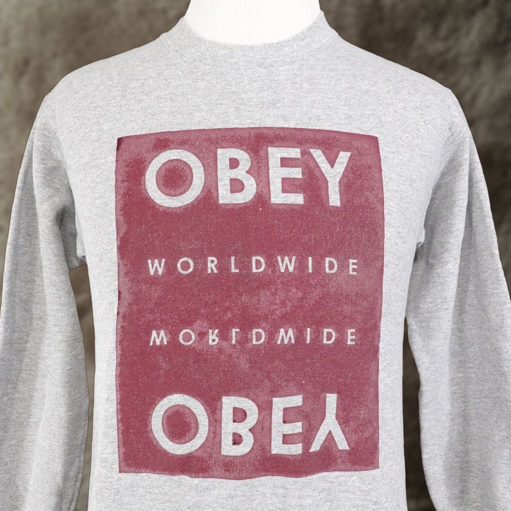 Obey Vintage OBEY Streetwear Crew Neck Sweatshirt Men Small Gray 90s 2000s Faded Graphic Size US S / EU 44-46 / 1 - 1 Thumbnail