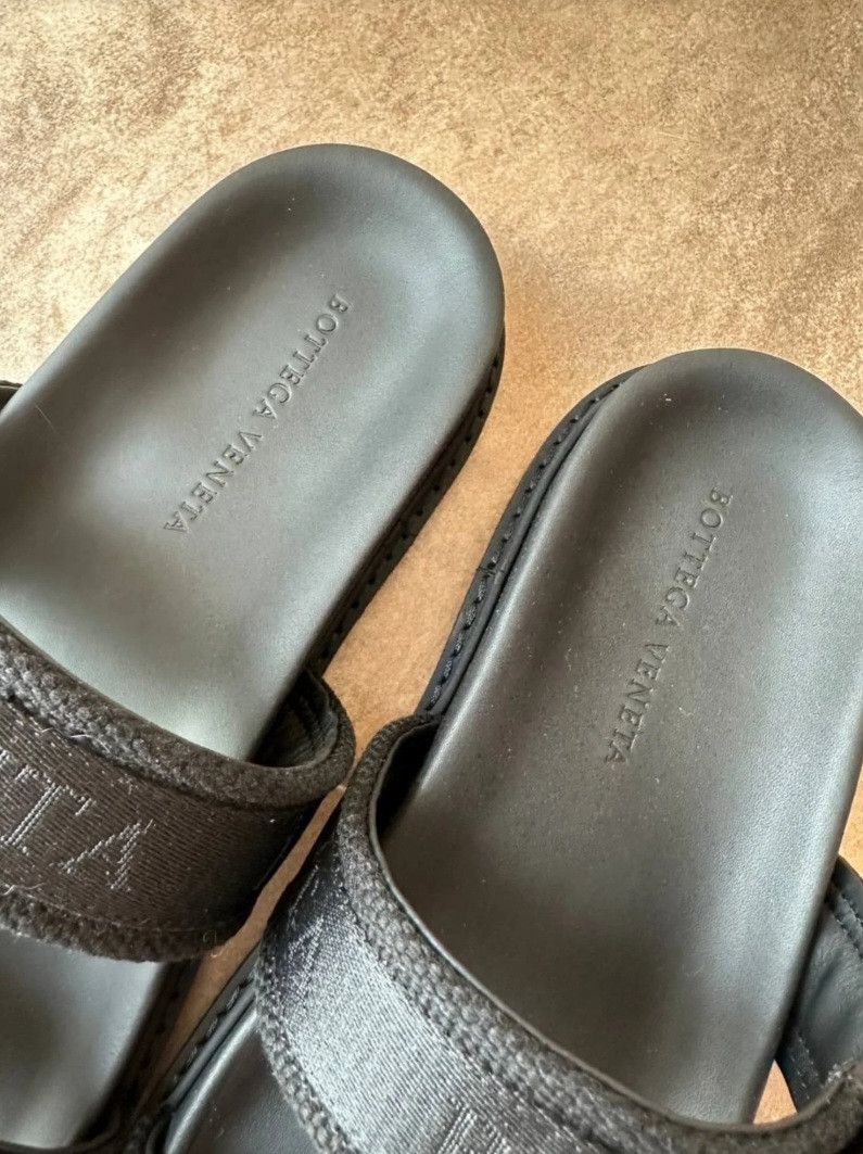 Bottega Veneta Bottega Veneta Leather & Canvas Strap Slide Sandals Size US 10 / EU 43 - 4 Thumbnail