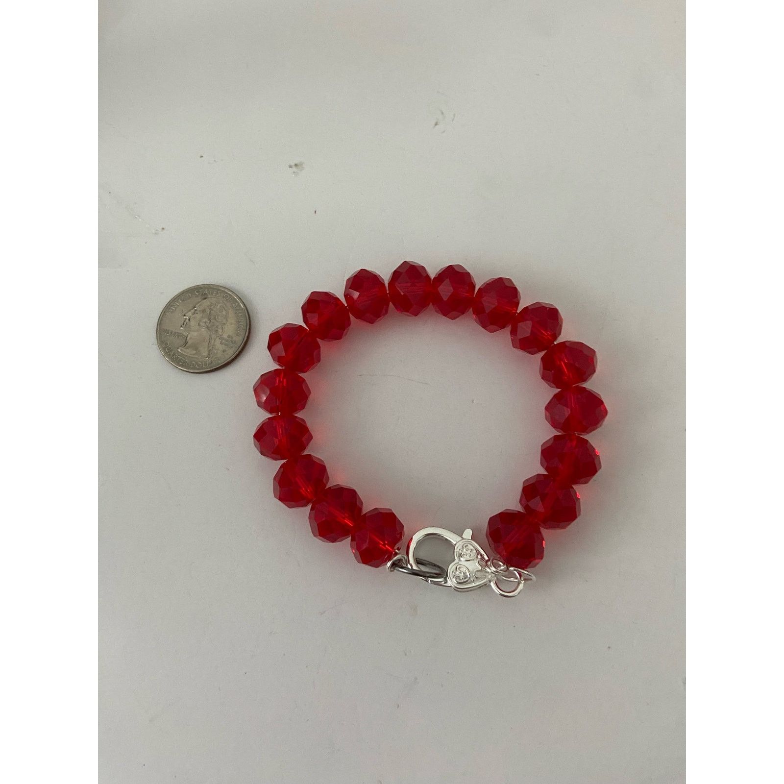 Handmade red glass bead bracelet Size ONE SIZE - 3 Thumbnail
