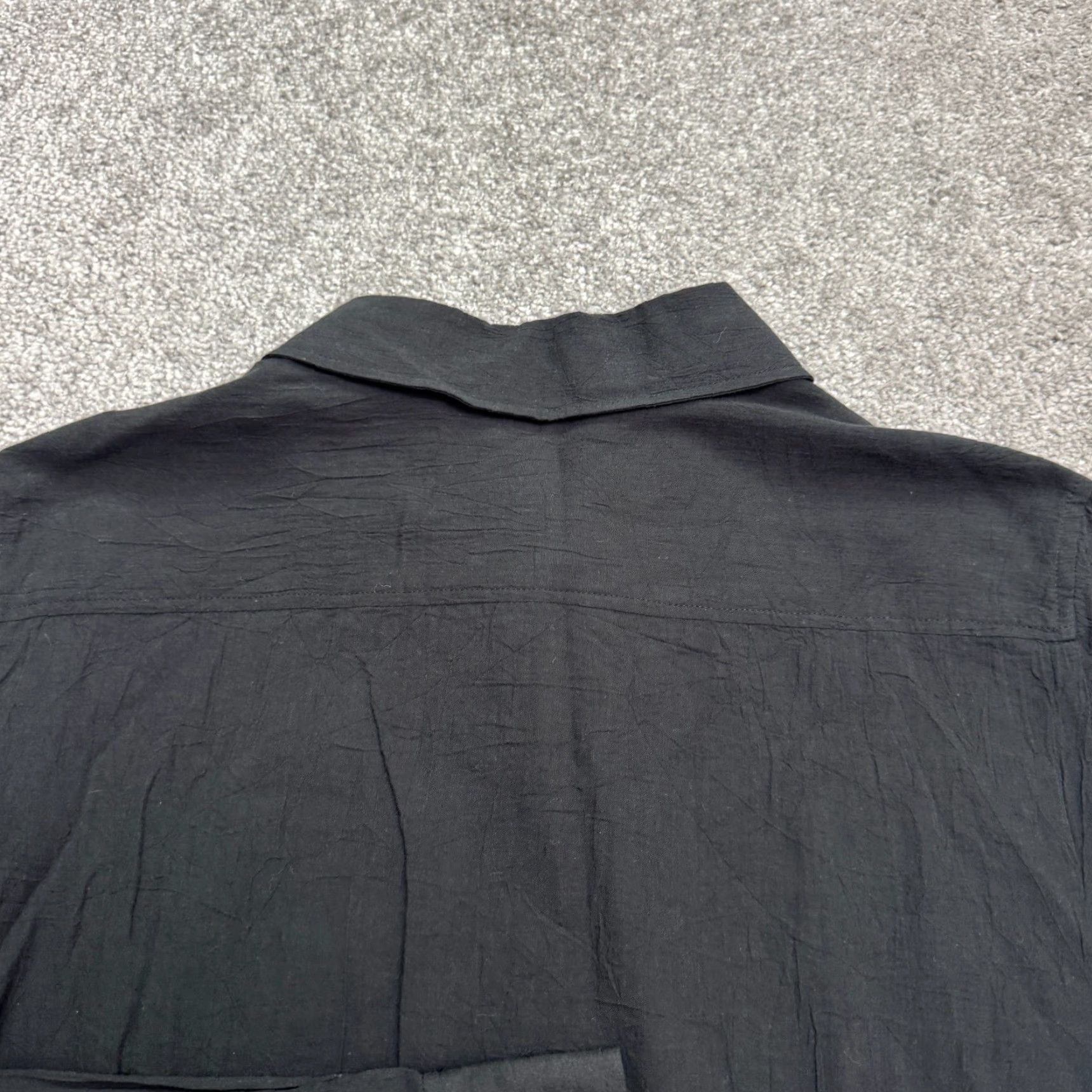 Vintage Gardeur Womens Button Up Shirt 12 Black Long Sleeve Cotton Business Casual Classic Top Size XL / US 12-14 / IT 48-50 - 3 Thumbnail