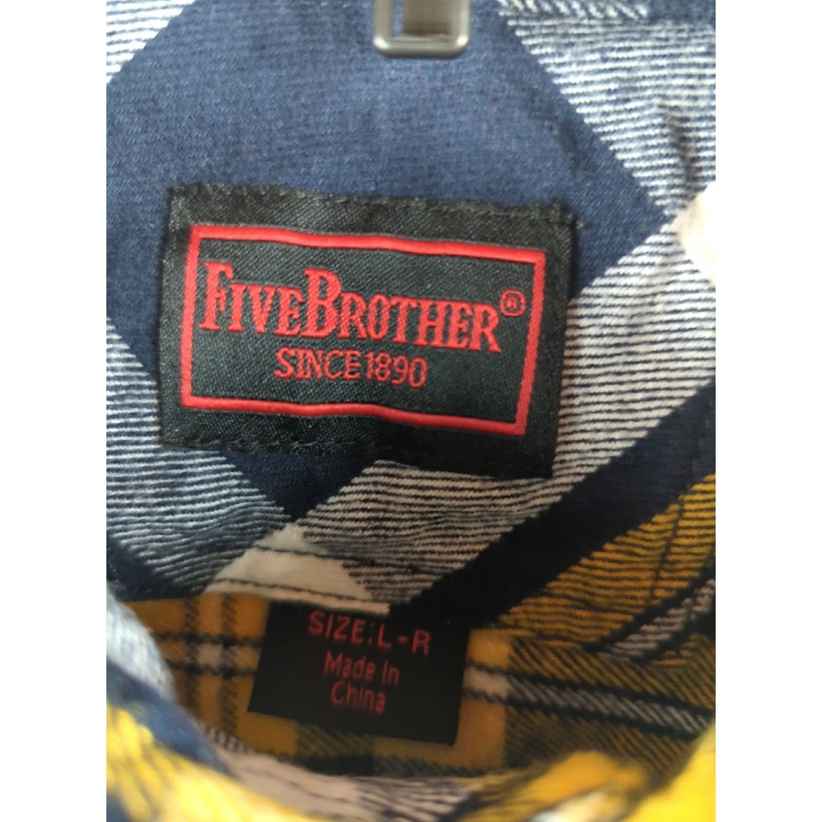 Vintage FIVEBROTHER Heavy Flannel Shirt Mens Large Blue Gold Plaid Outdoors hunting Size US L / EU 52-54 / 3 - 5 Thumbnail