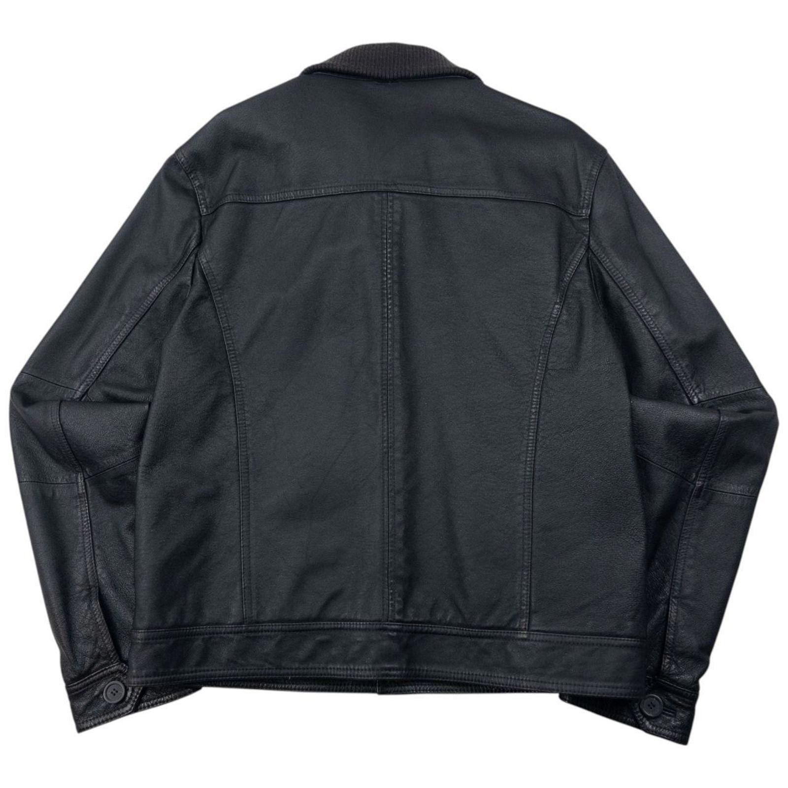 Armani Vintage 2000s Armani Jeans Button Up Leather Jacket Size M Size US M / EU 48-50 / 2 - 2 Thumbnail