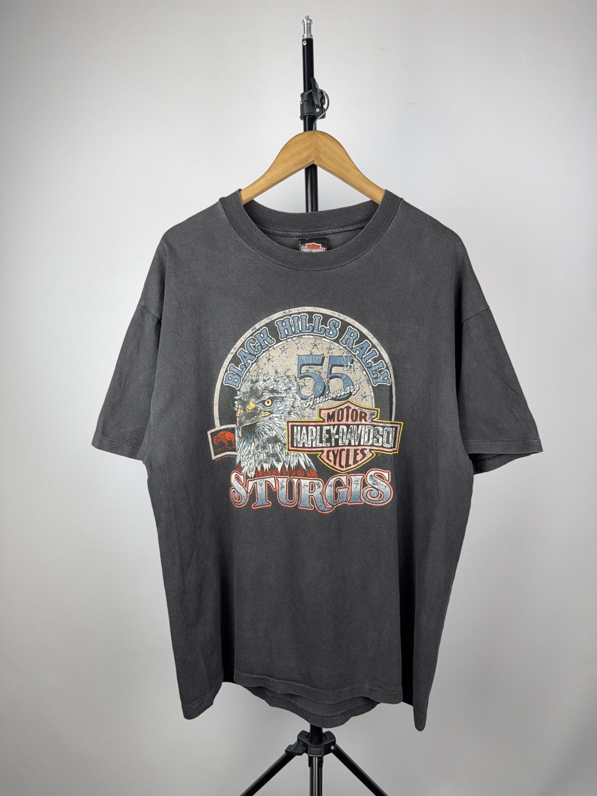 Harley Davidson Vintage 90s USA Harley Davidson Black Hills Rally Tee shirt Size US XL / EU 56 / 4 - 1 Thumbnail