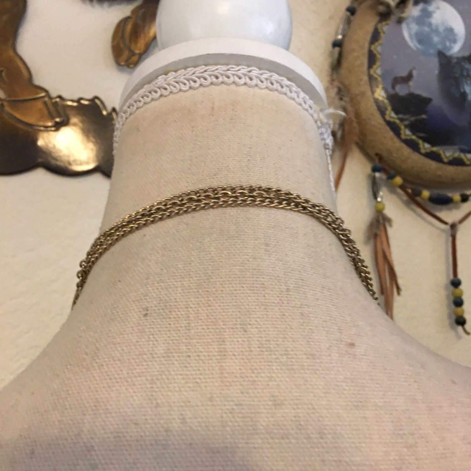 Vintage Vintage aged gold tone multi strand chain necklace Size ONE SIZE - 4 Thumbnail