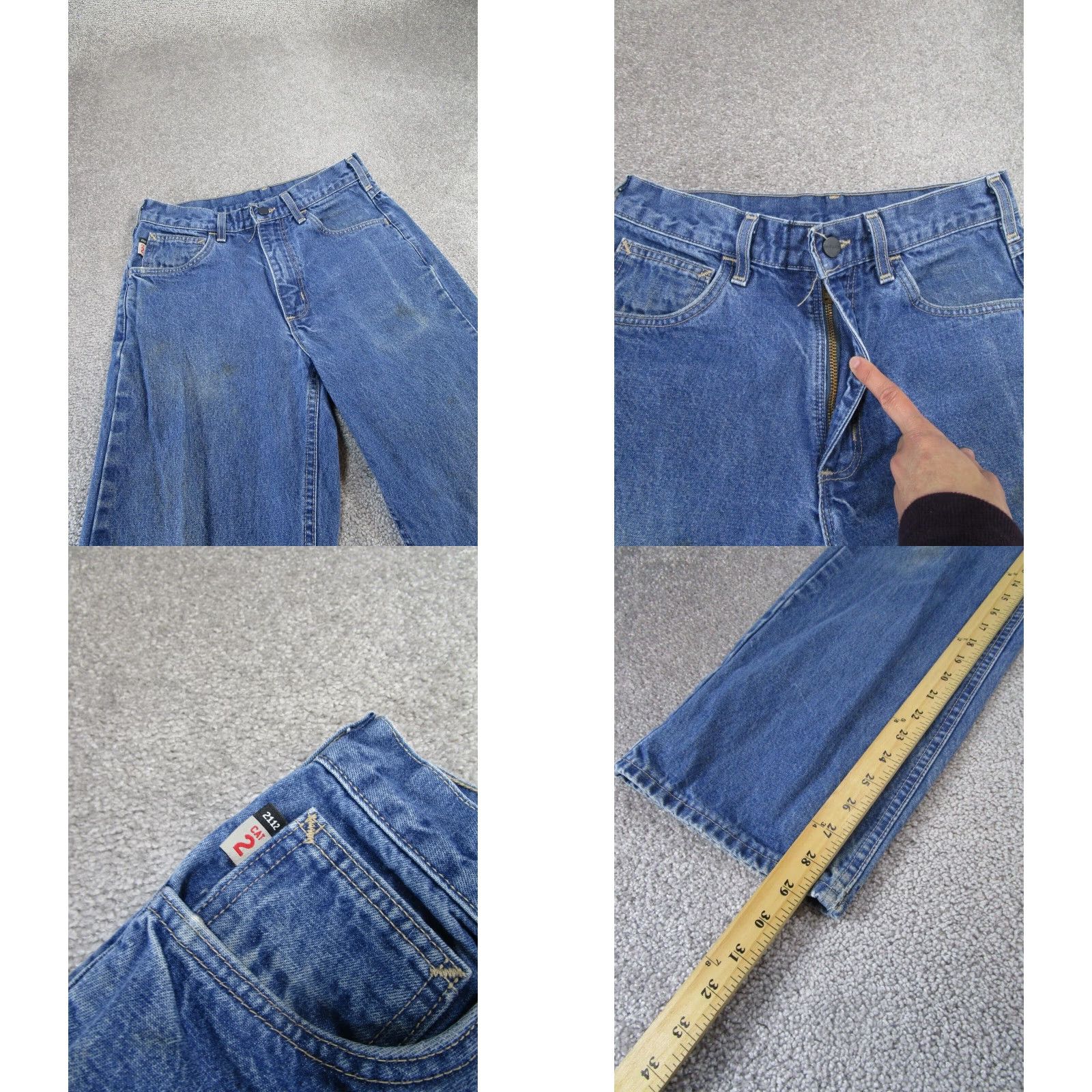 Vintage CAT Jeans 2112 Denim 30W 29L Mens Regular Blue Flame Resistant ATPV 16.0 Straight 30x29 - Preowned Burn Jeans CAT Brand Mens Jeans Blue 30x29 Size US 30 / EU 46 - 8 Thumbnail